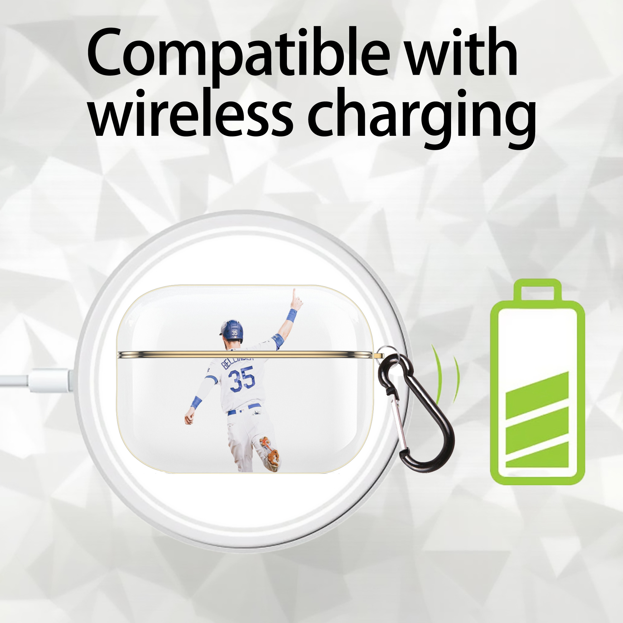  Luxury Gold AirPods Pro Case With Keychain, Flexible PC Material, Full Protection, Precise Cutouts, Anti-Fingerprint, Washable, Durable Design