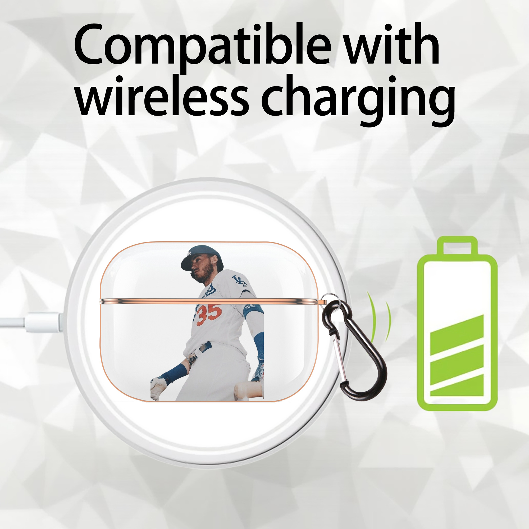  AirPods Pro Protective Case Rose Gold, Flexible PC Material, Precise Fit, Anti-Slip Cover, Full Protection, Fingerprint Resistant, Washable With Keychain