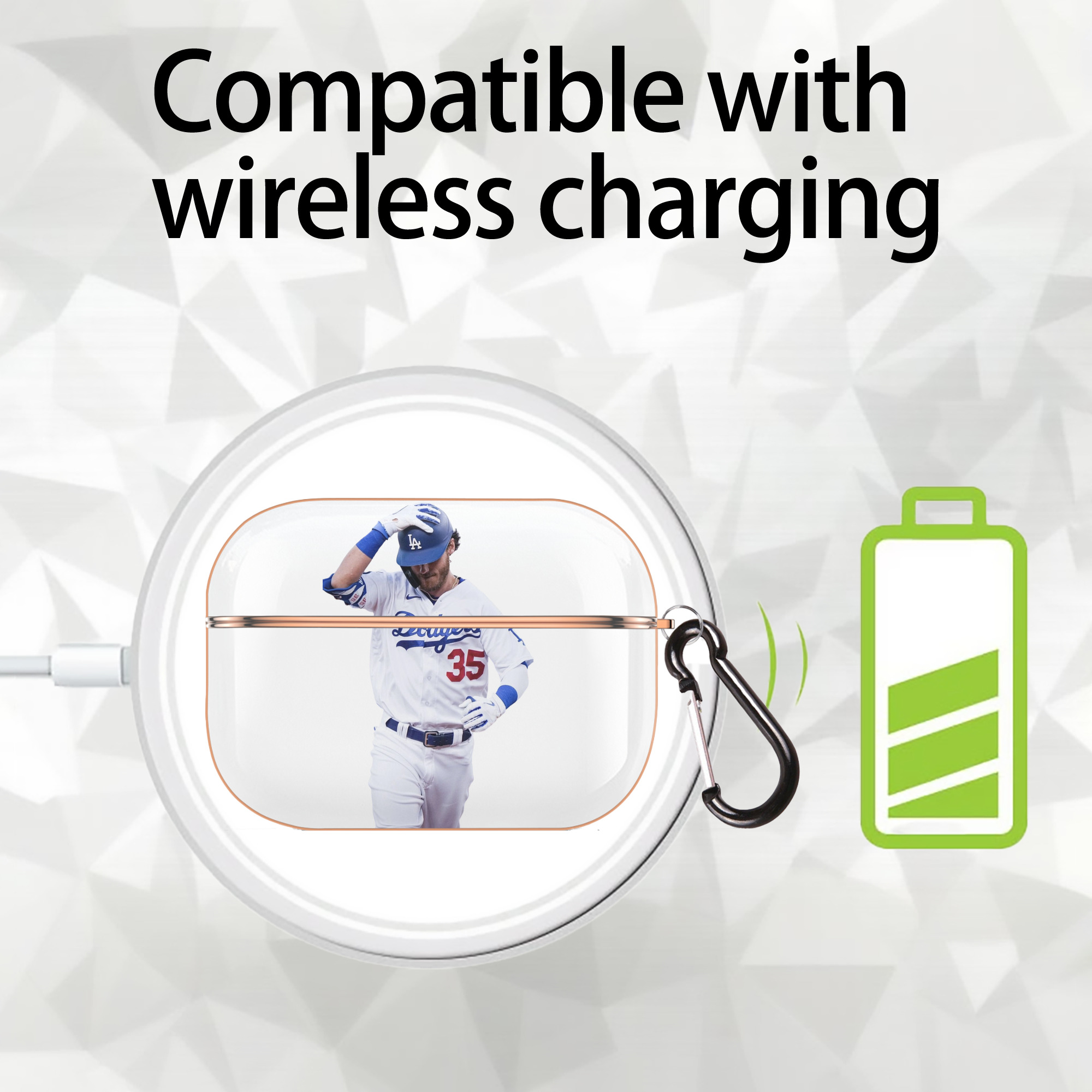  AirPods Pro Protective Case Rose Gold, Flexible PC Material, Precise Fit, Anti-Slip Cover, Full Protection, Fingerprint Resistant, Washable With Keychain