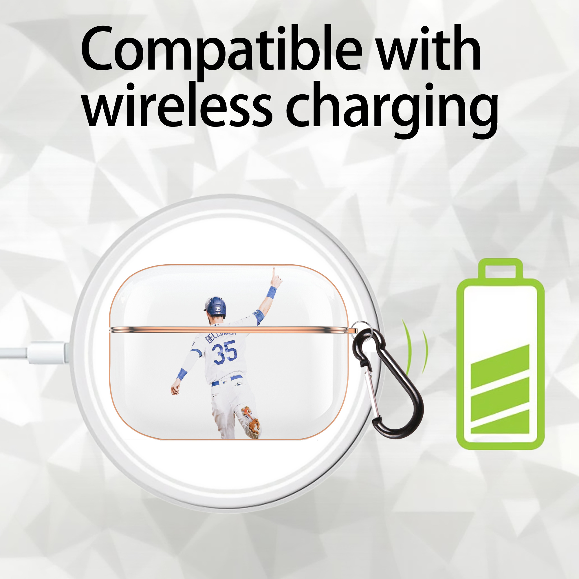  AirPods Pro Protective Case Rose Gold, Flexible PC Material, Precise Fit, Anti-Slip Cover, Full Protection, Fingerprint Resistant, Washable With Keychain