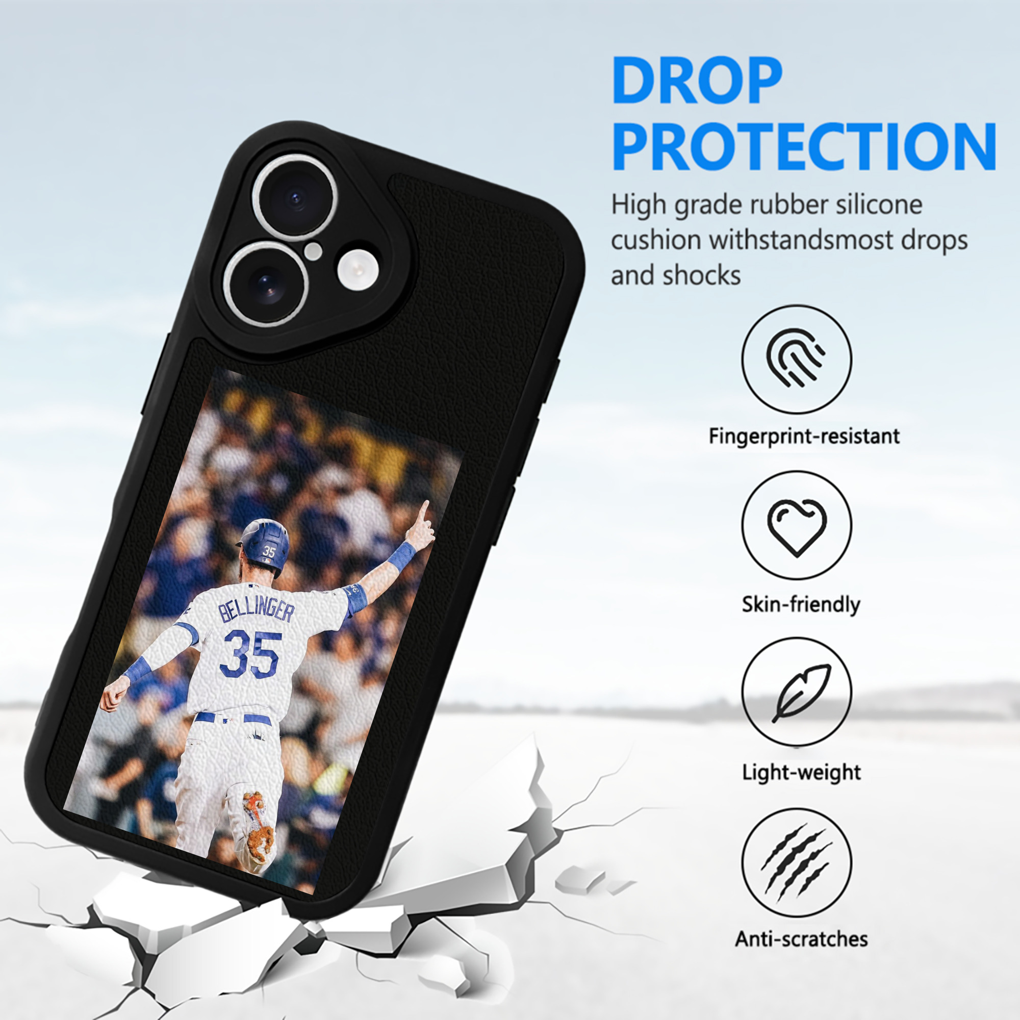  IPhone 16 Silicone Leather Case – UV Print, Lambskin Texture – Perfect Fit, Wireless Charging Compatible, Scratch Resistant, Precise Cutouts – Stylish Protection For IPhone 16