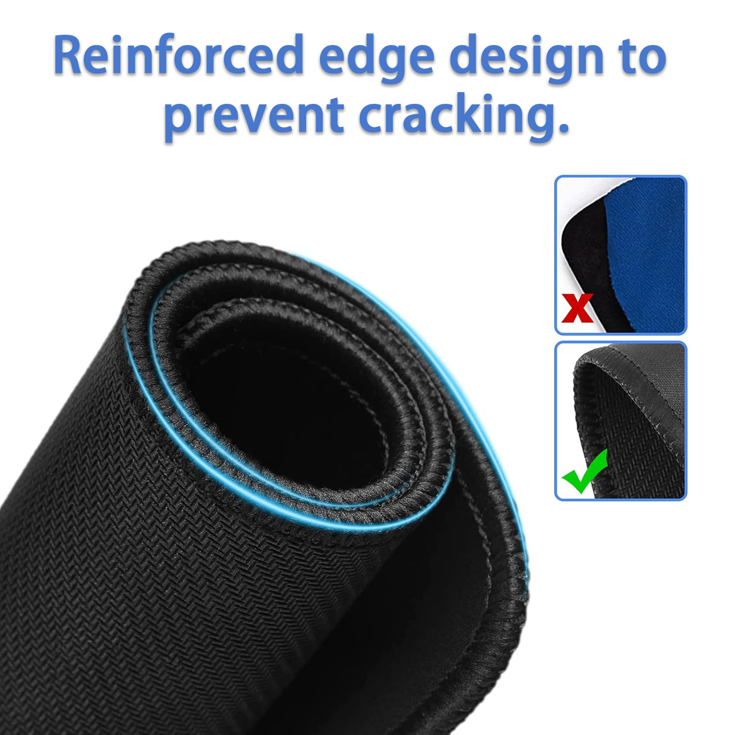  Durable Rubber Mouse Pad With Stitched Edges, Waterproof, Non-Slip Surface, Ultra-Thin Design For Gaming, Office