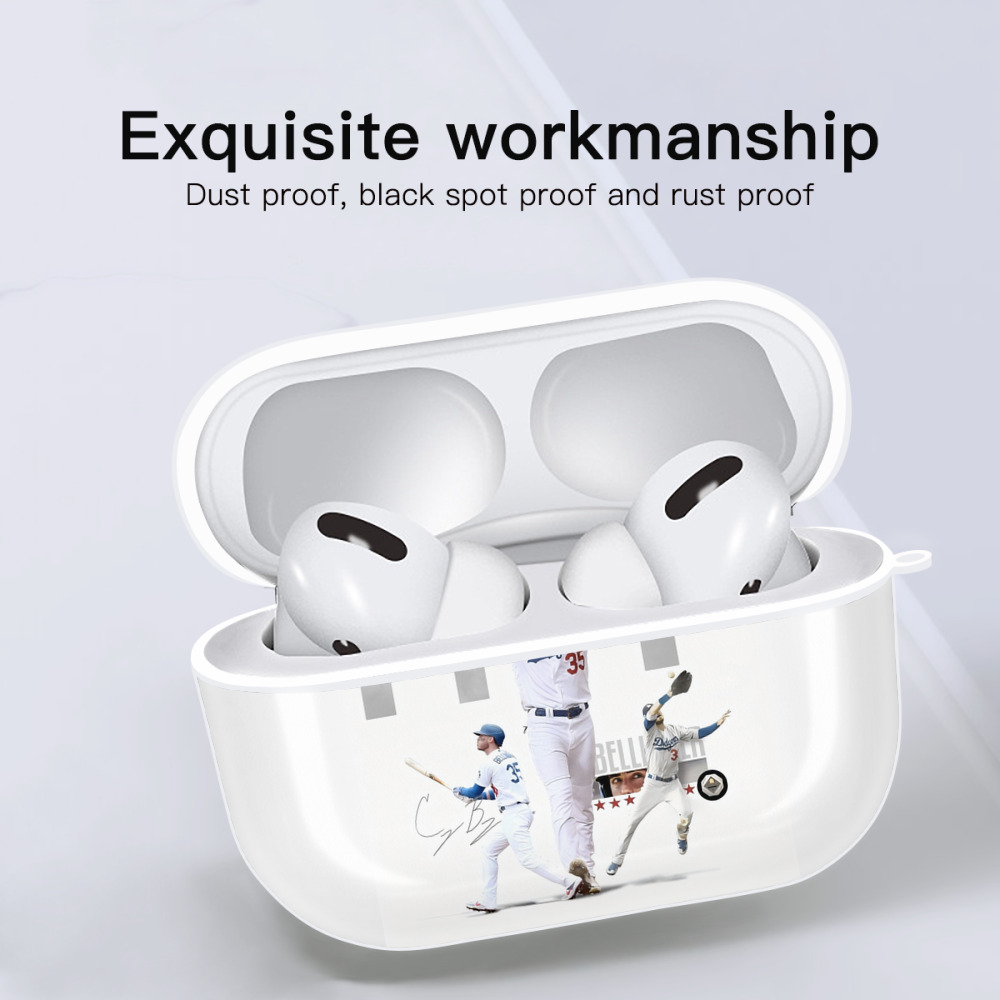  AirPods Pro Hard Case White With Keychain, Durable Flexible PC, Precise Cutouts, Anti-Fingerprint, Yellowing & Scratch Resistant, Full Protection, Washable