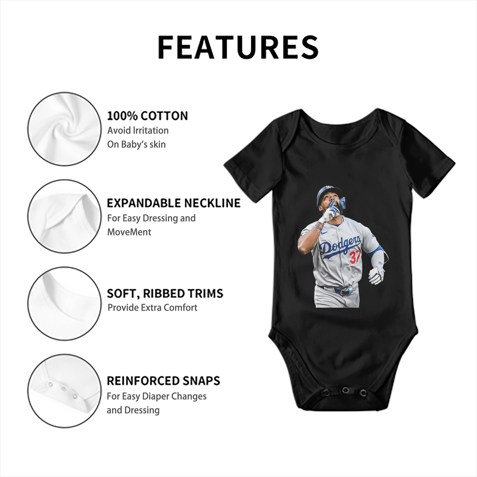  Baby Short Sleeve Romper – 100% Cotton Soft & Breathable Digital Print Onesie With Easy Snap Closure And Envelope Shoulder – Comfortable For Daily Wear & Travel