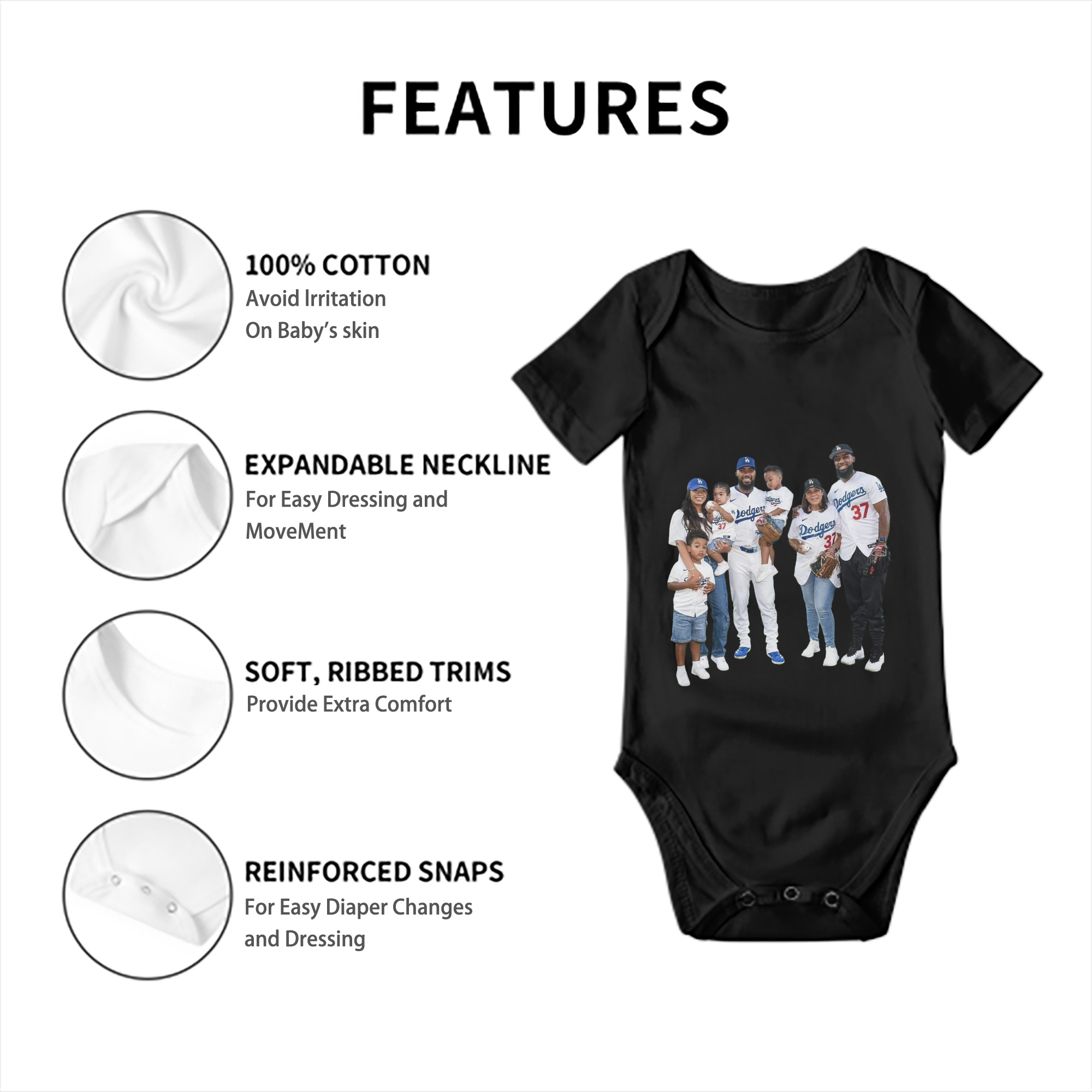  Baby Short Sleeve Romper – 100% Cotton Soft & Breathable Digital Print Onesie With Easy Snap Closure And Envelope Shoulder – Comfortable For Daily Wear & Travel