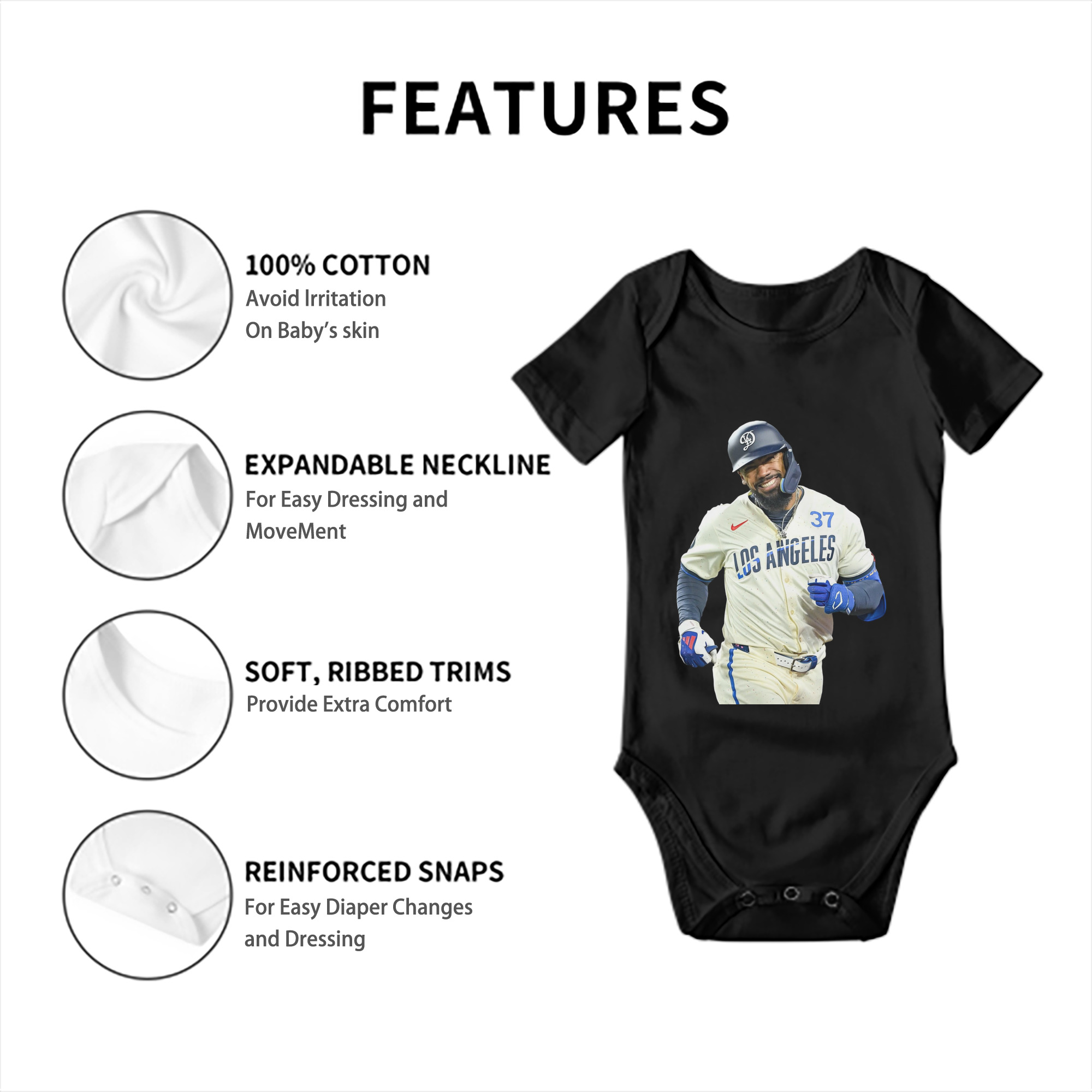  Baby Short Sleeve Romper – 100% Cotton Soft & Breathable Digital Print Onesie With Easy Snap Closure And Envelope Shoulder – Comfortable For Daily Wear & Travel