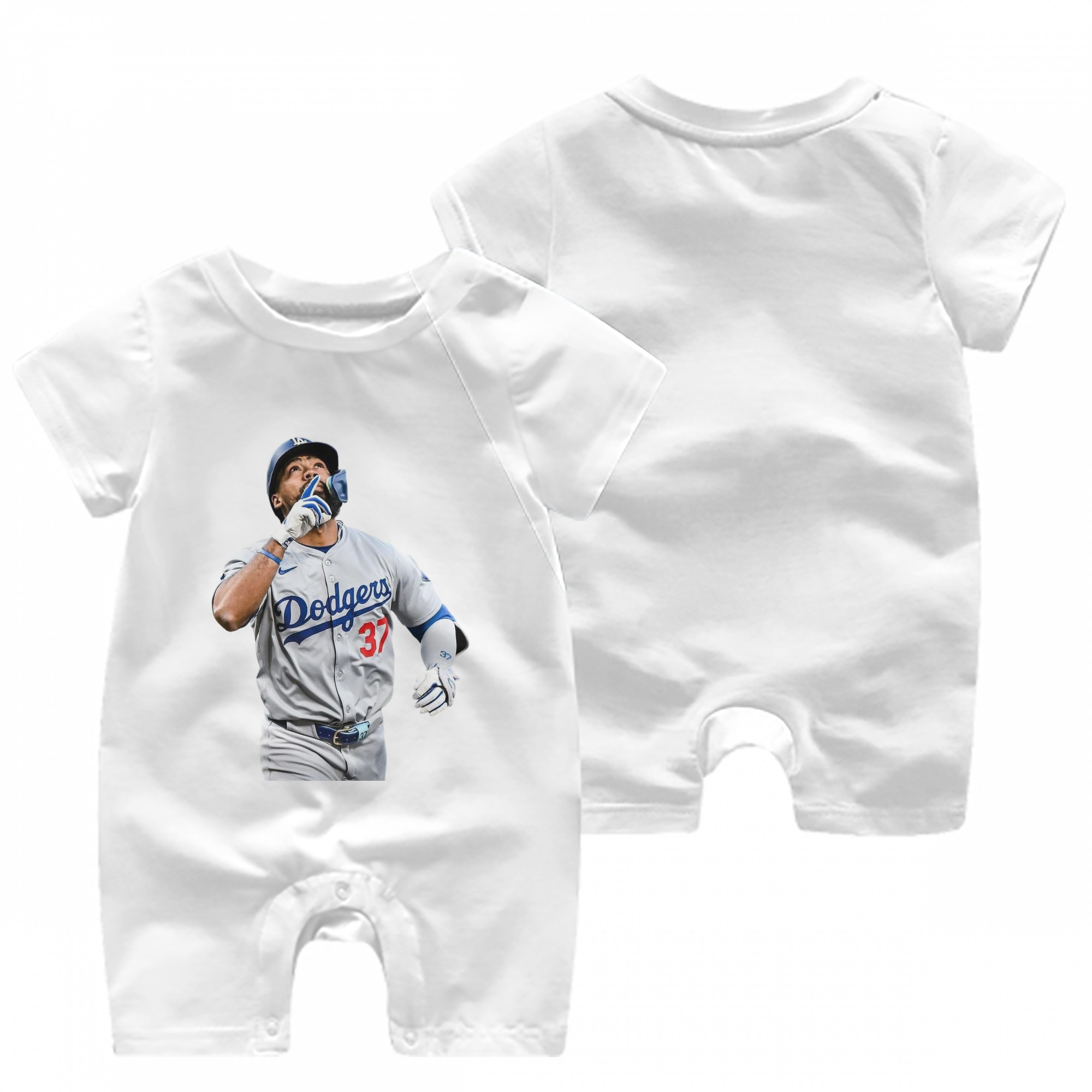  Baby Short Sleeve Onesie – 100% Cotton Soft & Breathable Digital Print Romper – Double-Sided Print, Snap Closure For Easy Diaper Changes – Comfortable For Boys & Girls