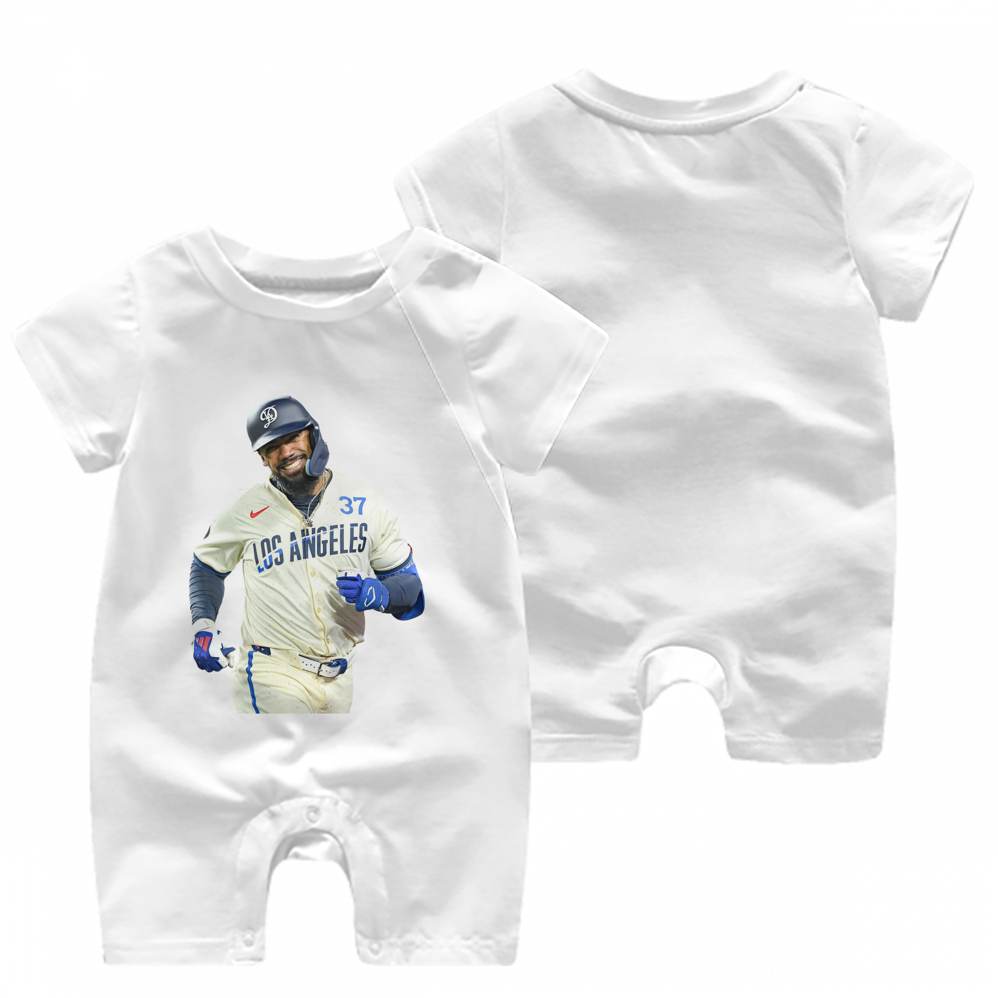  Baby Short Sleeve Onesie – 100% Cotton Soft & Breathable Digital Print Romper – Double-Sided Print, Snap Closure For Easy Diaper Changes – Comfortable For Boys & Girls