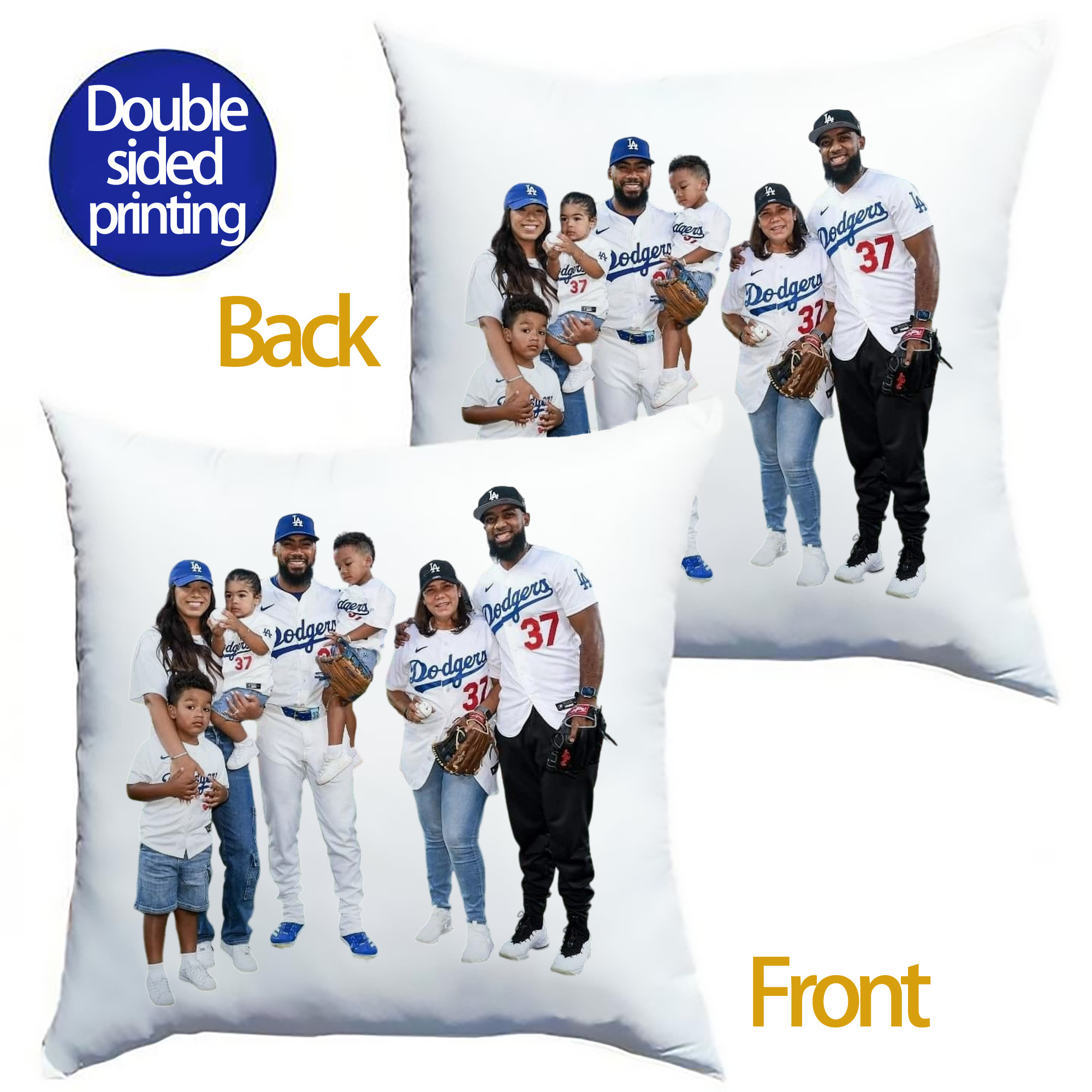  Soft Polyester Pillow Cover With Insert – Double-Sided Design, Invisible Zipper, Durable & Breathable – Easy Care Cushion Set