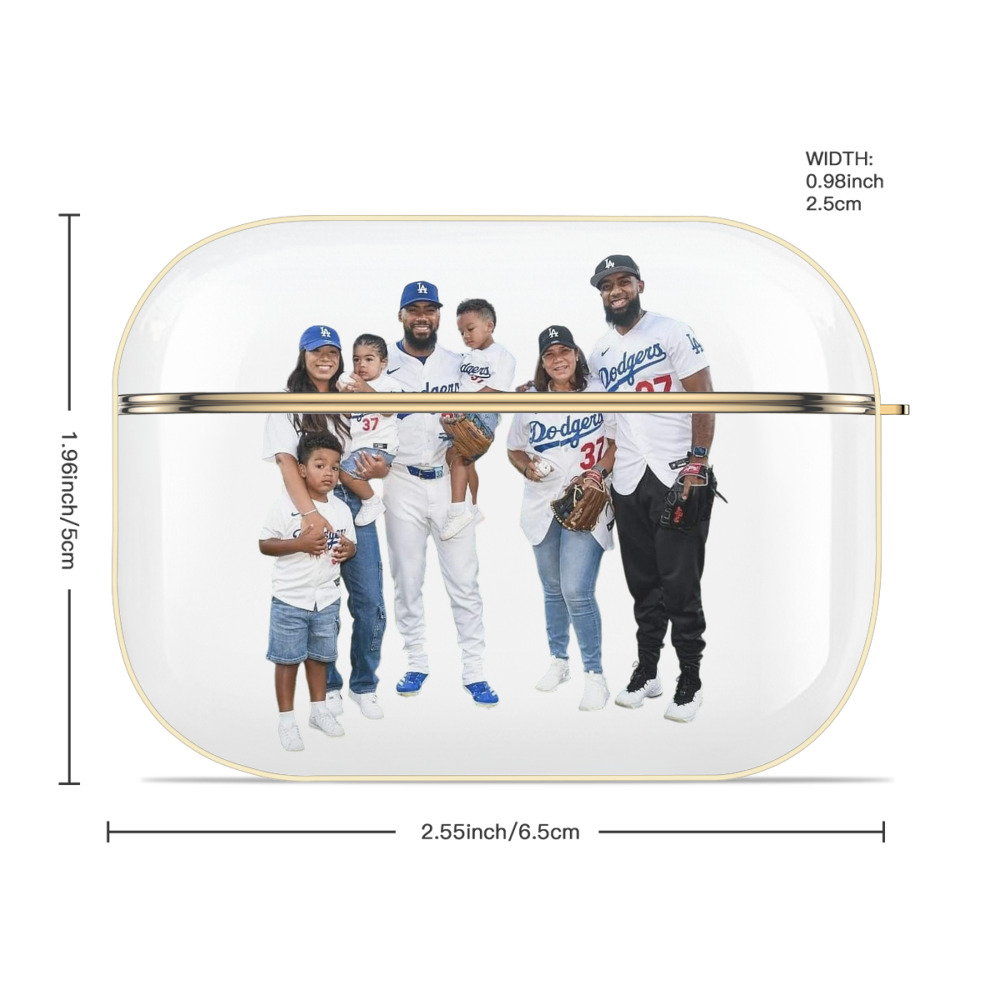  Luxury Gold AirPods Pro Case With Keychain, Flexible PC Material, Full Protection, Precise Cutouts, Anti-Fingerprint, Washable, Durable Design