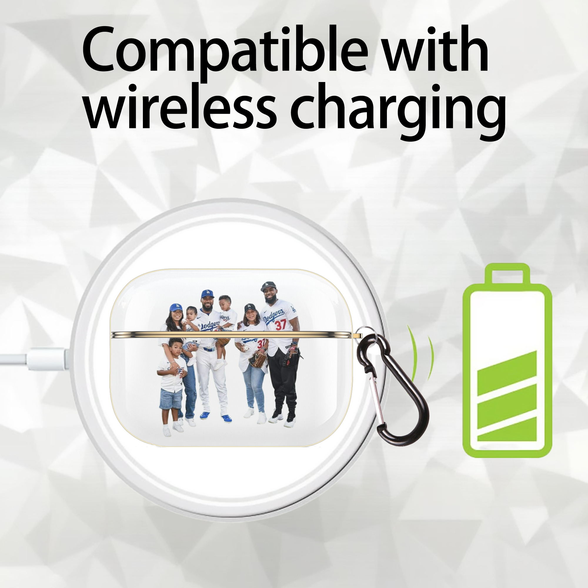  Luxury Gold AirPods Pro Case With Keychain, Flexible PC Material, Full Protection, Precise Cutouts, Anti-Fingerprint, Washable, Durable Design