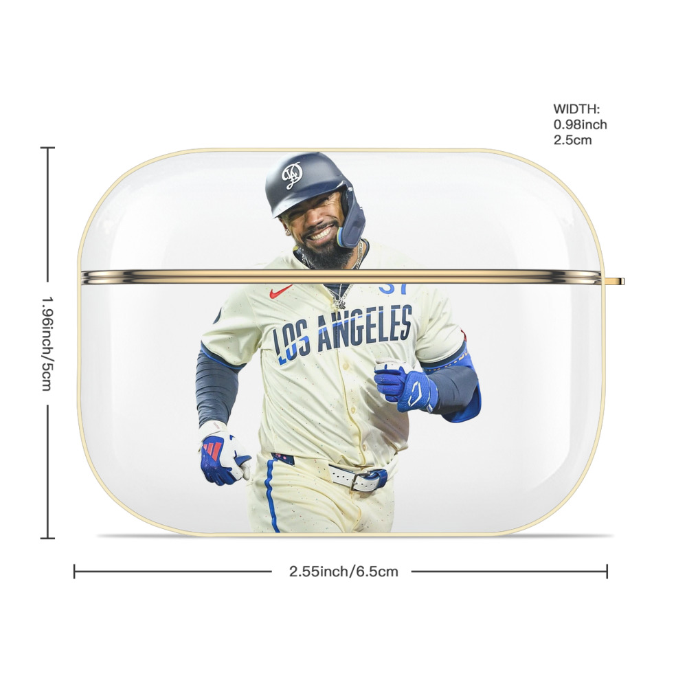  Luxury Gold AirPods Pro Case With Keychain, Flexible PC Material, Full Protection, Precise Cutouts, Anti-Fingerprint, Washable, Durable Design