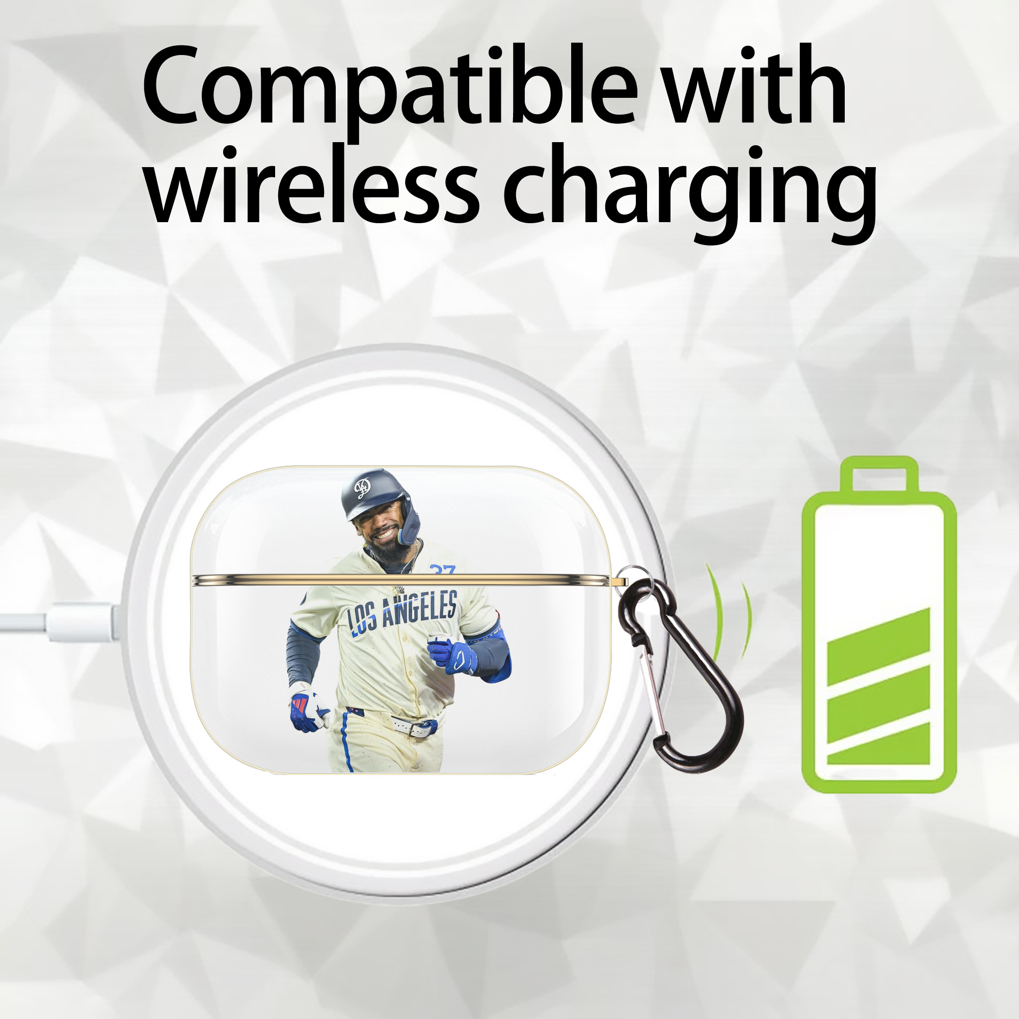  Luxury Gold AirPods Pro Case With Keychain, Flexible PC Material, Full Protection, Precise Cutouts, Anti-Fingerprint, Washable, Durable Design