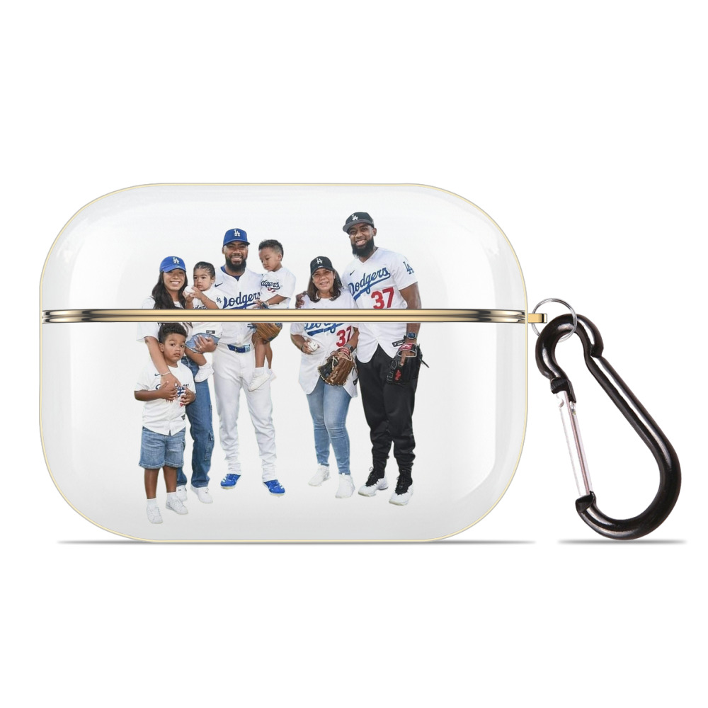  Luxury Gold AirPods Pro Case With Keychain, Flexible PC Material, Full Protection, Precise Cutouts, Anti-Fingerprint, Washable, Durable Design