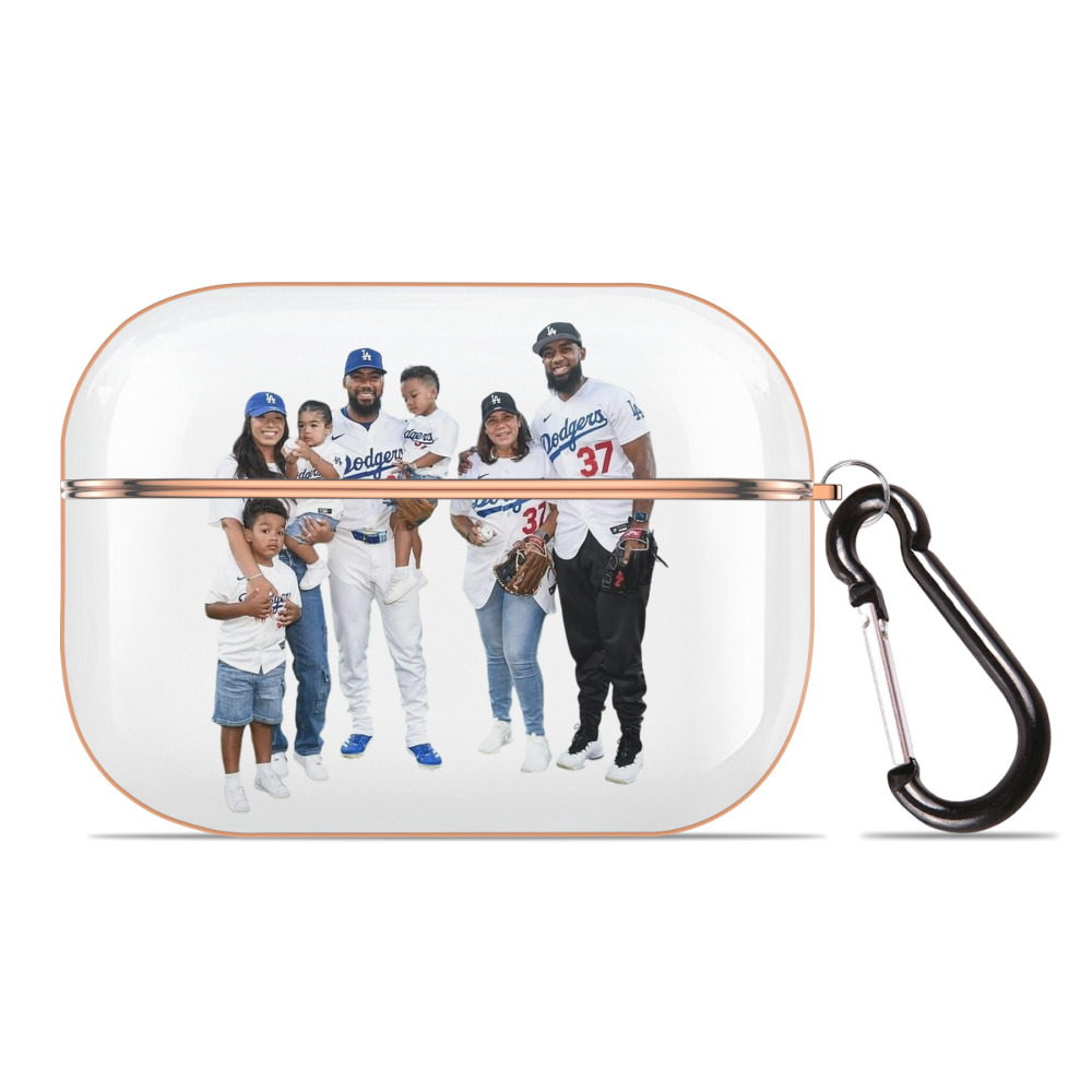  AirPods Pro Protective Case Rose Gold, Flexible PC Material, Precise Fit, Anti-Slip Cover, Full Protection, Fingerprint Resistant, Washable With Keychain