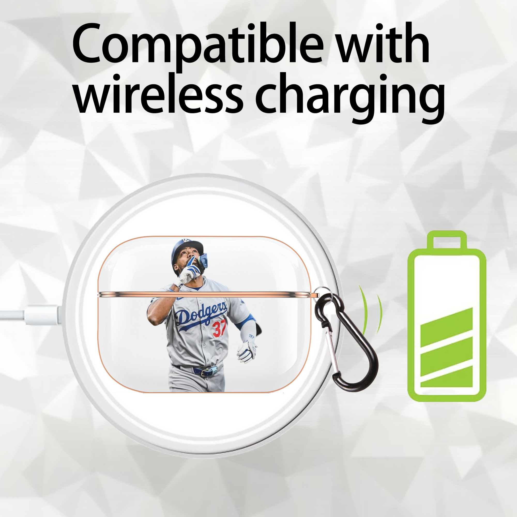  AirPods Pro Protective Case Rose Gold, Flexible PC Material, Precise Fit, Anti-Slip Cover, Full Protection, Fingerprint Resistant, Washable With Keychain