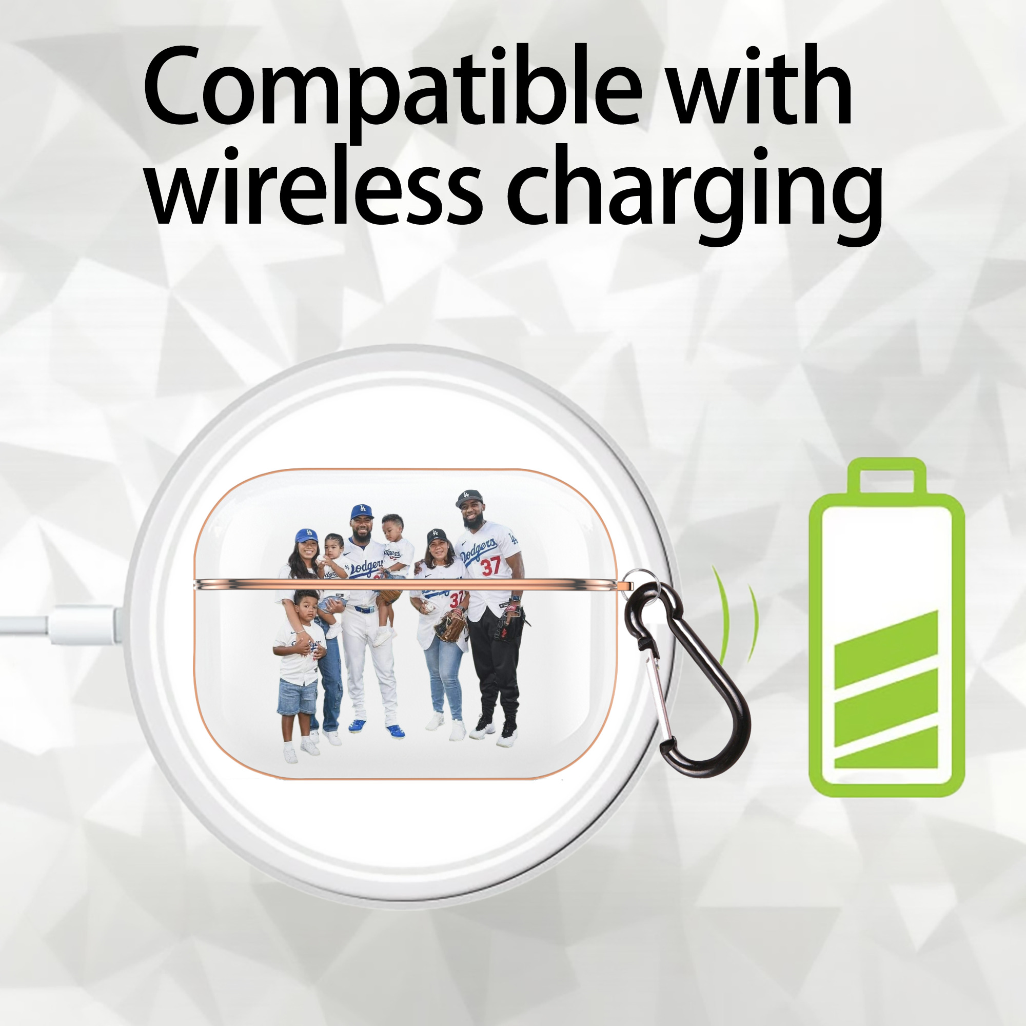  AirPods Pro Protective Case Rose Gold, Flexible PC Material, Precise Fit, Anti-Slip Cover, Full Protection, Fingerprint Resistant, Washable With Keychain