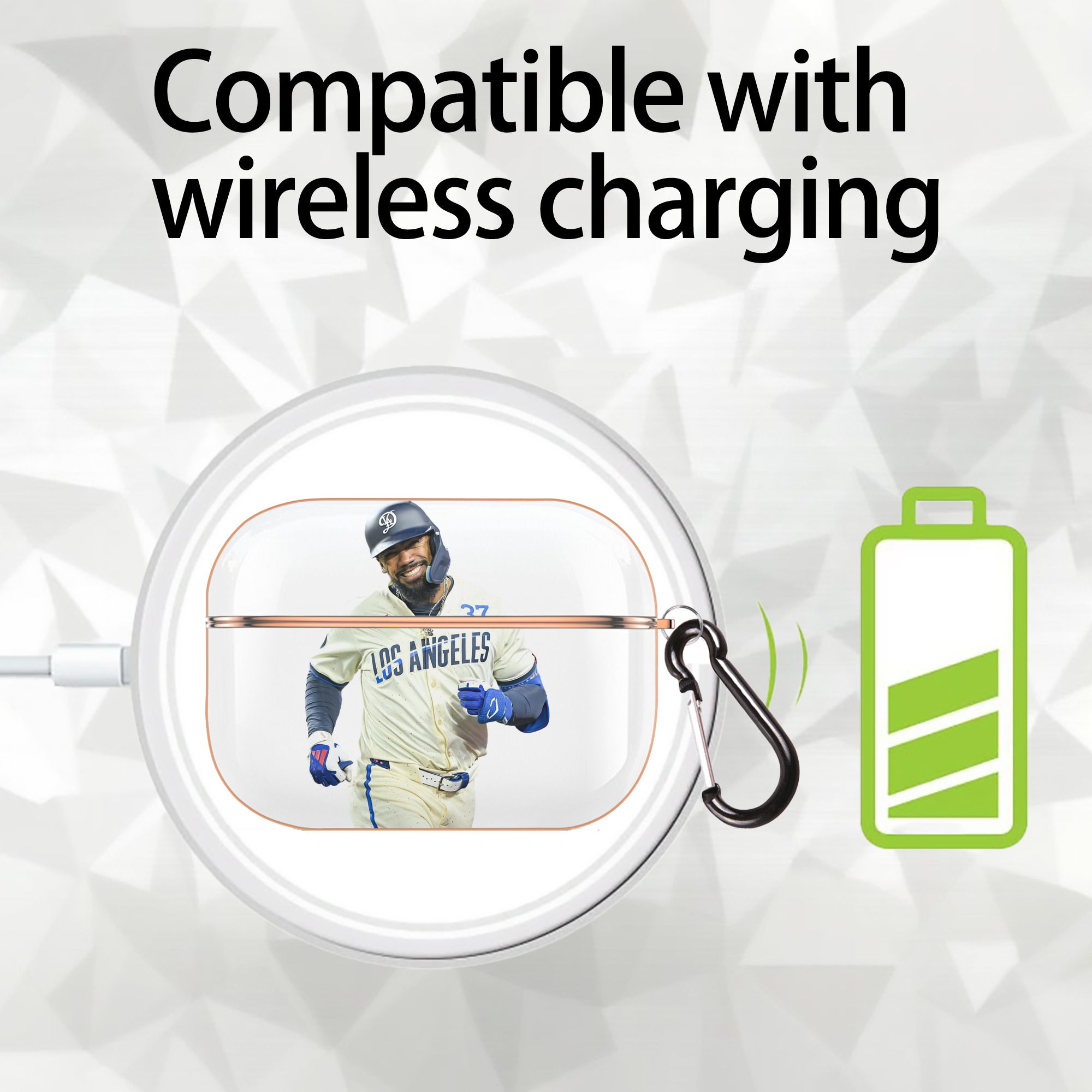  AirPods Pro Protective Case Rose Gold, Flexible PC Material, Precise Fit, Anti-Slip Cover, Full Protection, Fingerprint Resistant, Washable With Keychain