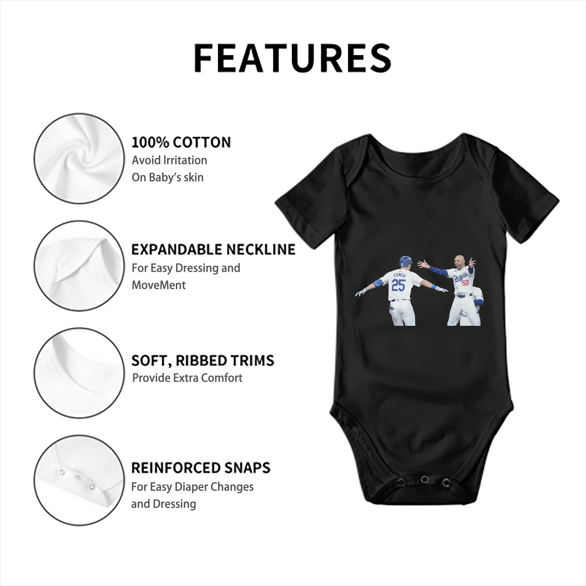  Baby Short Sleeve Romper – 100% Cotton Soft & Breathable Digital Print Onesie With Easy Snap Closure And Envelope Shoulder – Comfortable For Daily Wear & Travel