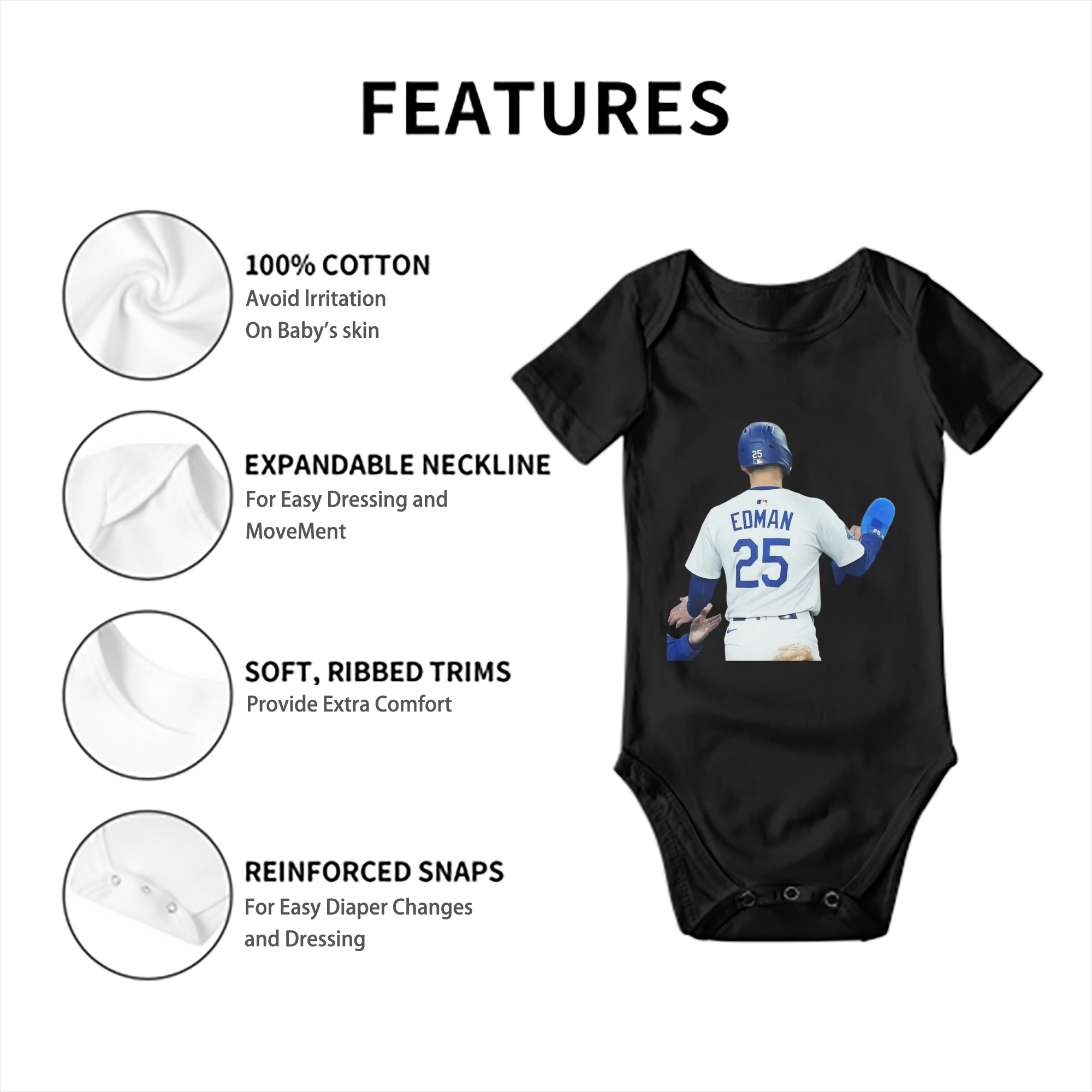  Baby Short Sleeve Romper – 100% Cotton Soft & Breathable Digital Print Onesie With Easy Snap Closure And Envelope Shoulder – Comfortable For Daily Wear & Travel