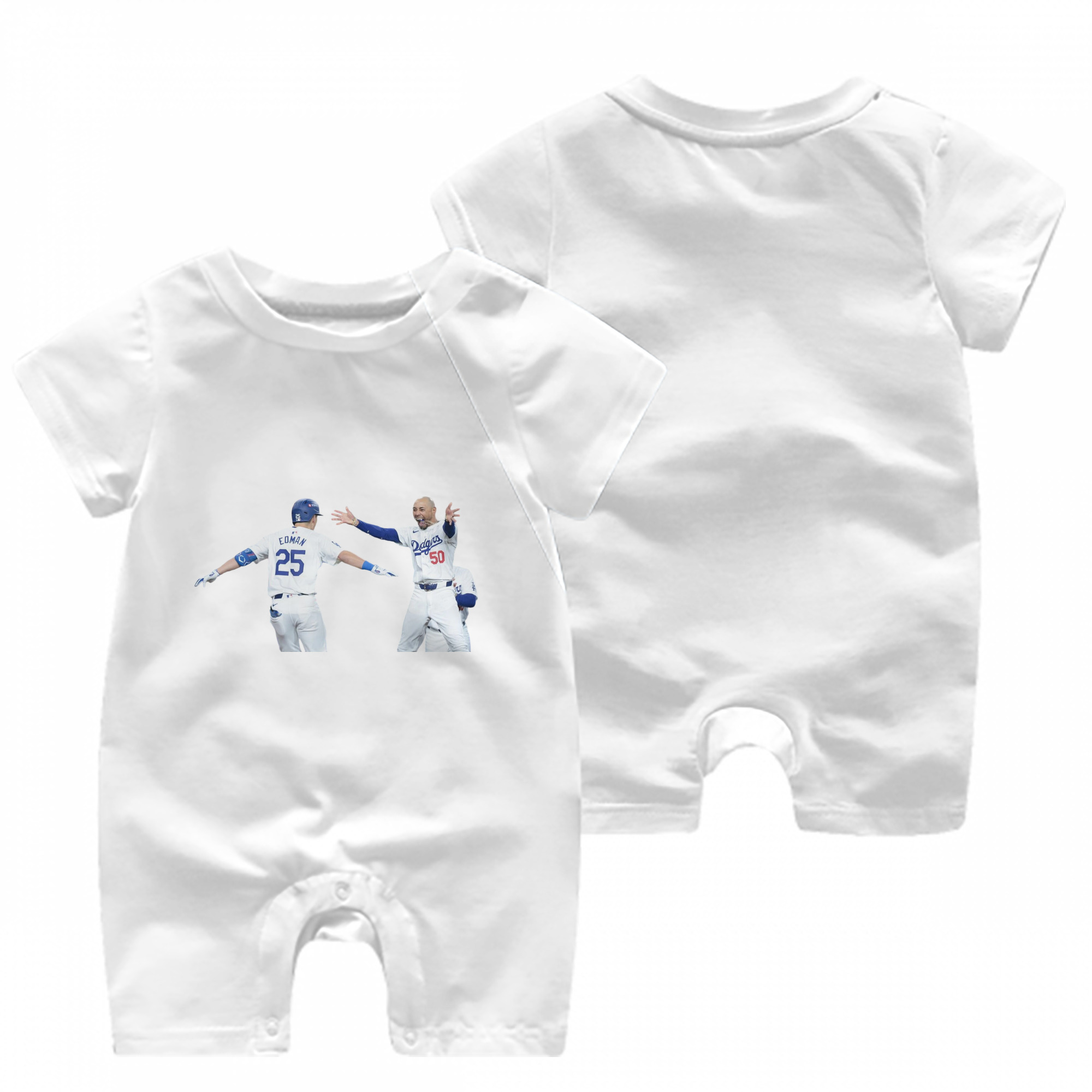  Baby Short Sleeve Onesie – 100% Cotton Soft & Breathable Digital Print Romper – Double-Sided Print, Snap Closure For Easy Diaper Changes – Comfortable For Boys & Girls