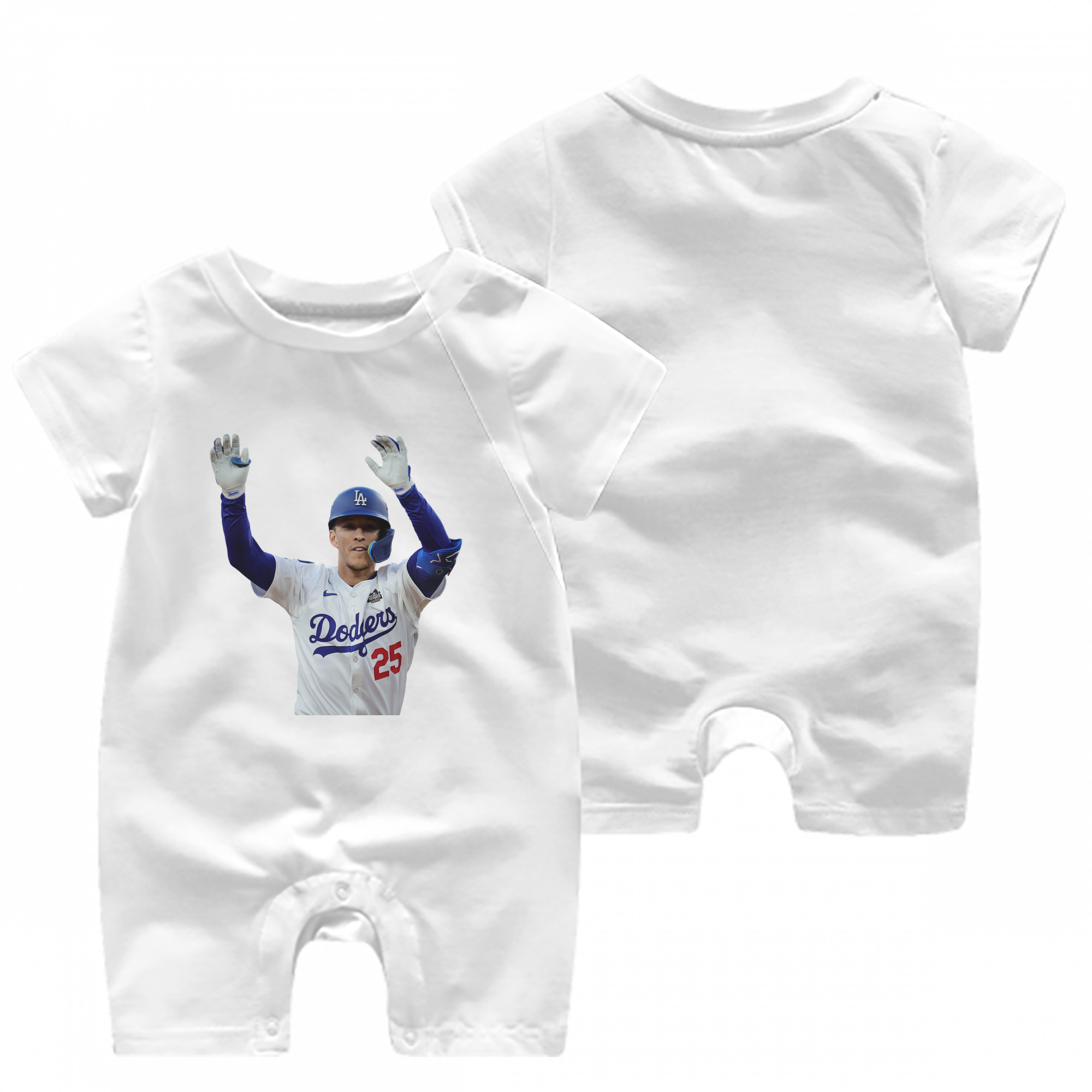  Baby Short Sleeve Onesie – 100% Cotton Soft & Breathable Digital Print Romper – Double-Sided Print, Snap Closure For Easy Diaper Changes – Comfortable For Boys & Girls