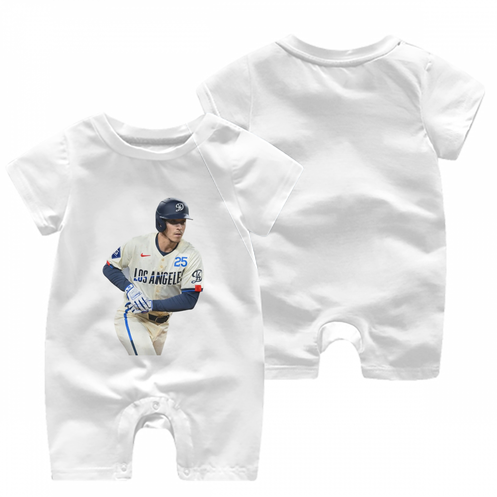  Baby Short Sleeve Onesie – 100% Cotton Soft & Breathable Digital Print Romper – Double-Sided Print, Snap Closure For Easy Diaper Changes – Comfortable For Boys & Girls