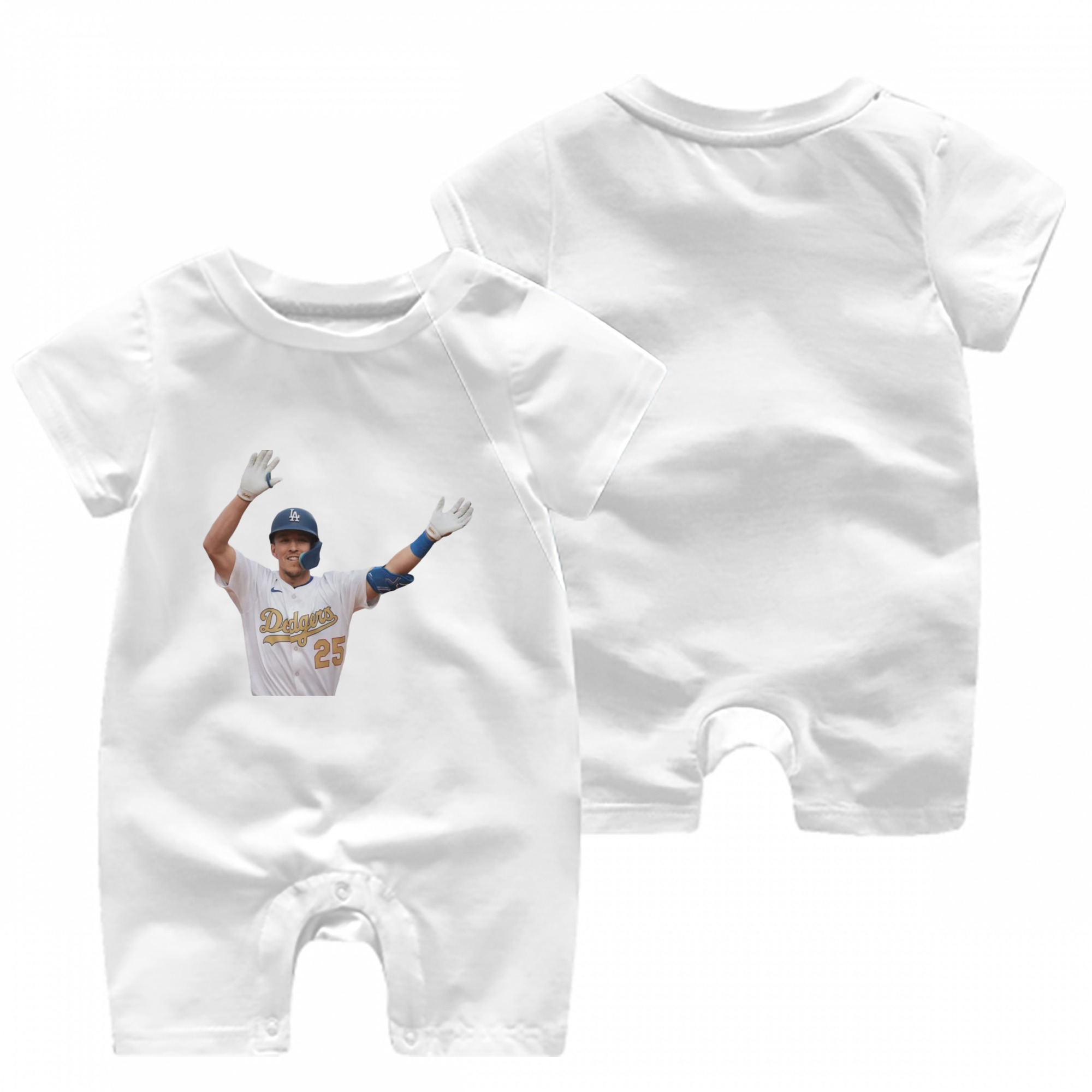  Baby Short Sleeve Onesie – 100% Cotton Soft & Breathable Digital Print Romper – Double-Sided Print, Snap Closure For Easy Diaper Changes – Comfortable For Boys & Girls