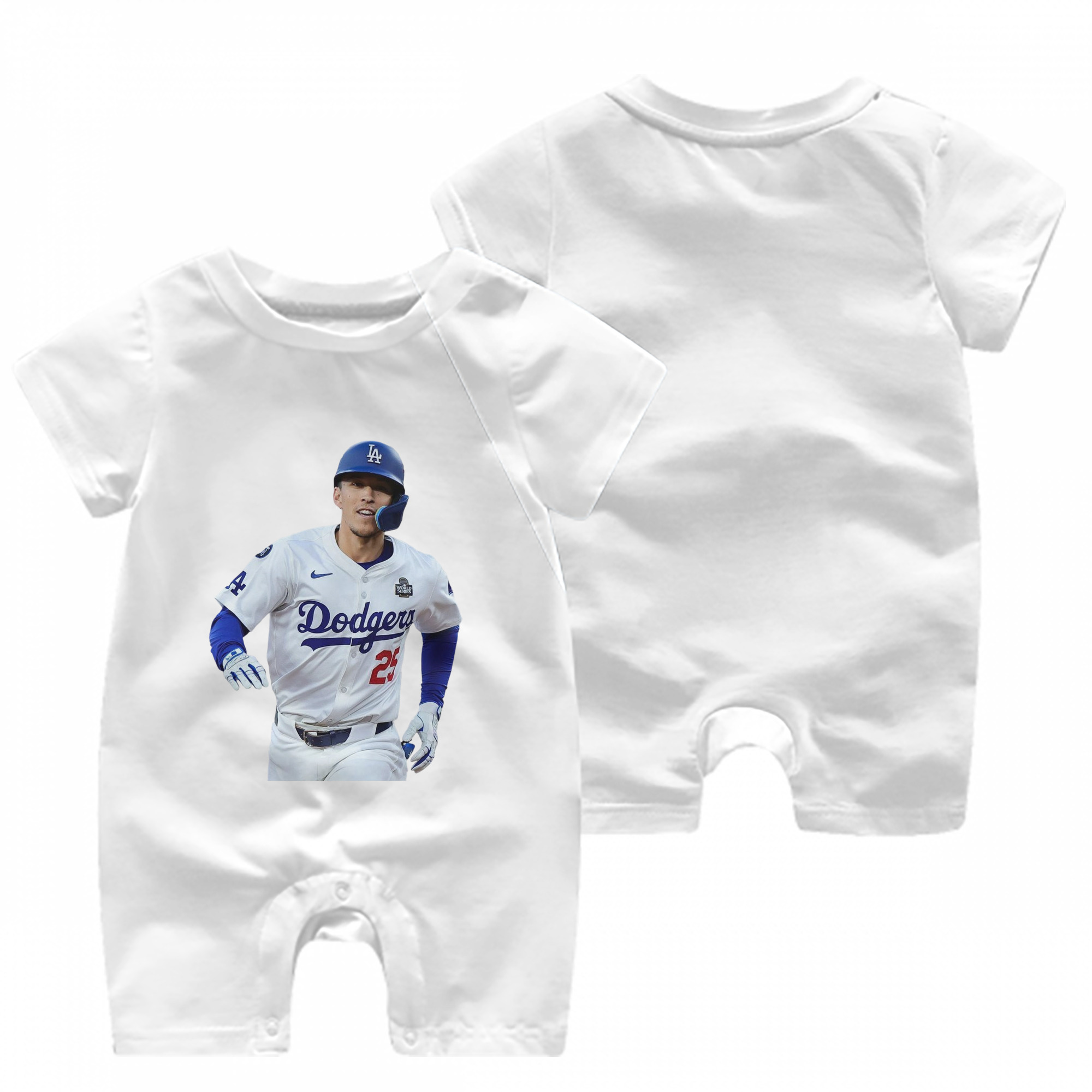  Baby Short Sleeve Onesie – 100% Cotton Soft & Breathable Digital Print Romper – Double-Sided Print, Snap Closure For Easy Diaper Changes – Comfortable For Boys & Girls