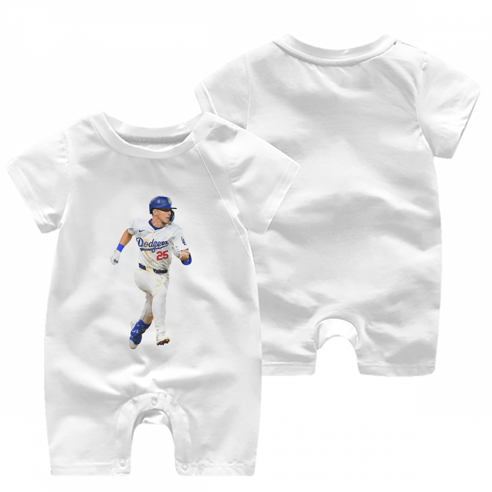  Baby Short Sleeve Onesie – 100% Cotton Soft & Breathable Digital Print Romper – Double-Sided Print, Snap Closure For Easy Diaper Changes – Comfortable For Boys & Girls