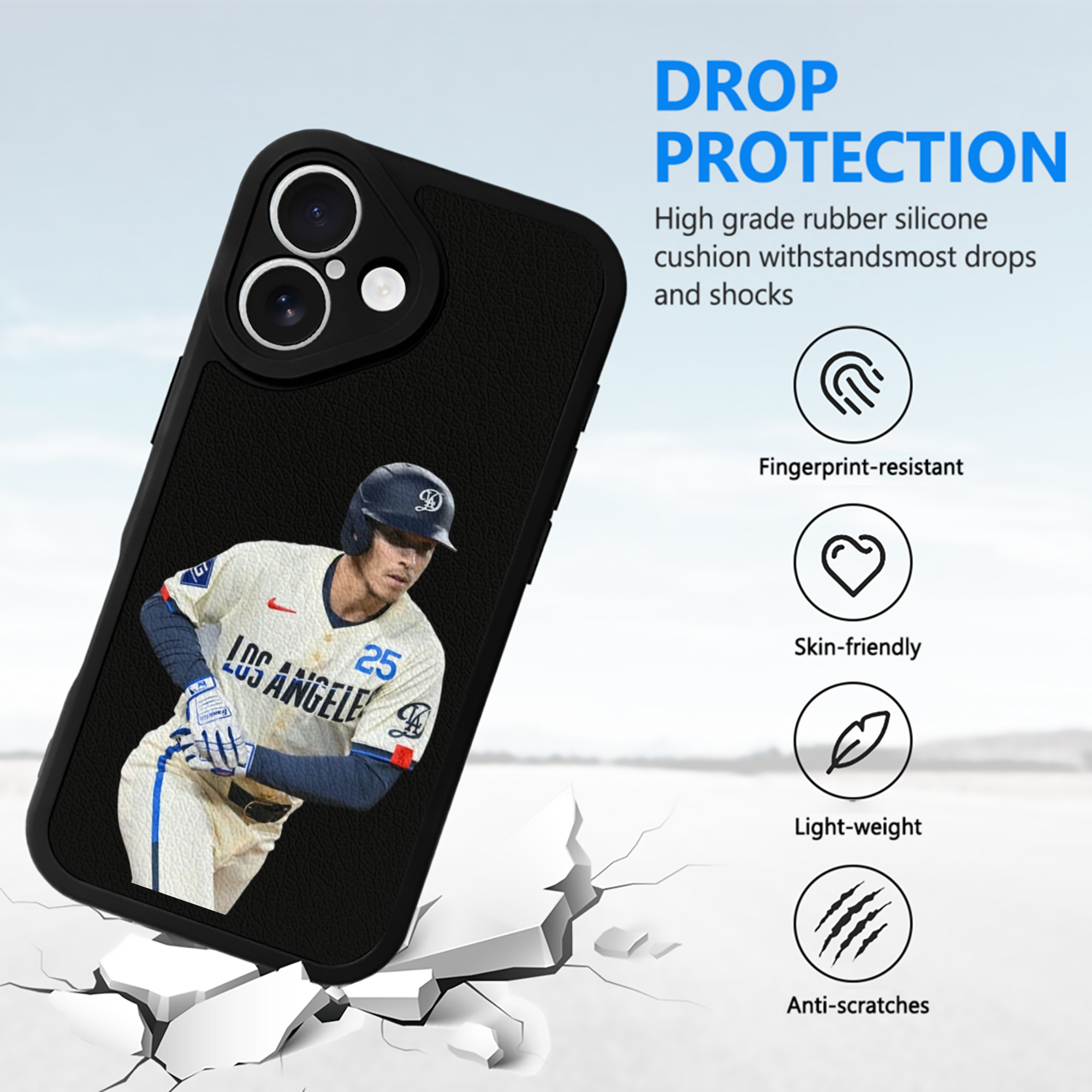  IPhone 16 Silicone Leather Case – UV Print, Lambskin Texture – Perfect Fit, Wireless Charging Compatible, Scratch Resistant, Precise Cutouts – Stylish Protection For IPhone 16