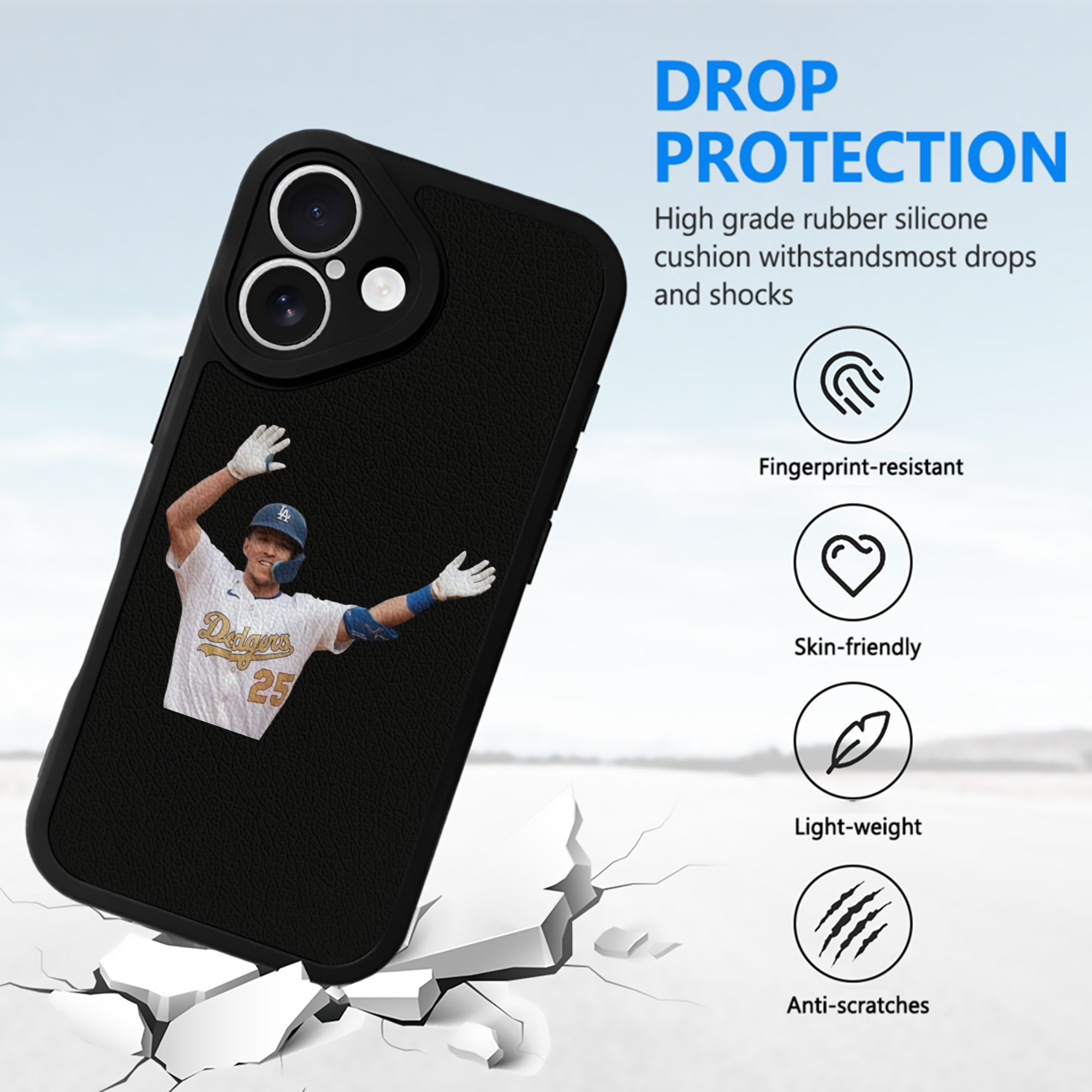  IPhone 16 Silicone Leather Case – UV Print, Lambskin Texture – Perfect Fit, Wireless Charging Compatible, Scratch Resistant, Precise Cutouts – Stylish Protection For IPhone 16