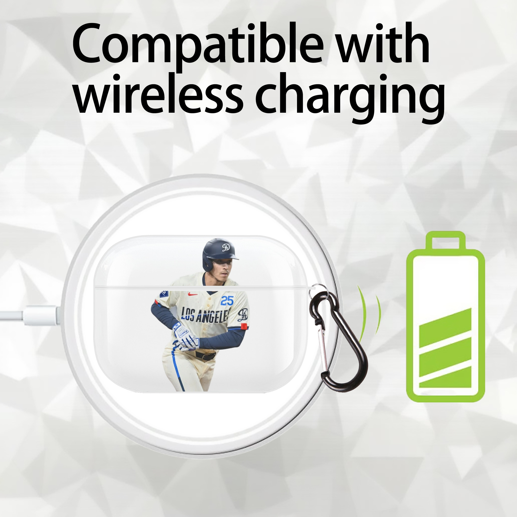  AirPods Pro Hard Case White With Keychain, Durable Flexible PC, Precise Cutouts, Anti-Fingerprint, Yellowing & Scratch Resistant, Full Protection, Washable