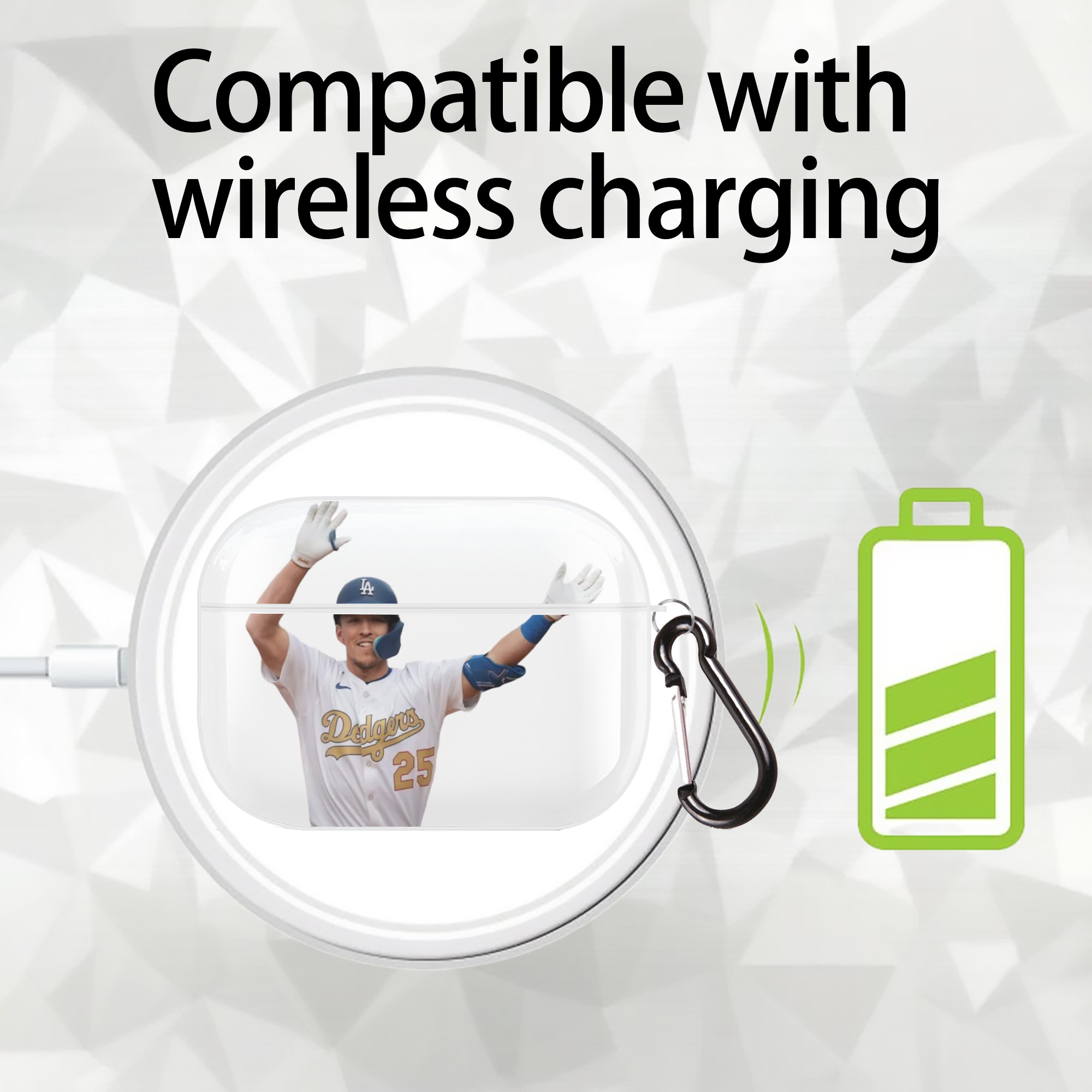  AirPods Pro Hard Case White With Keychain, Durable Flexible PC, Precise Cutouts, Anti-Fingerprint, Yellowing & Scratch Resistant, Full Protection, Washable