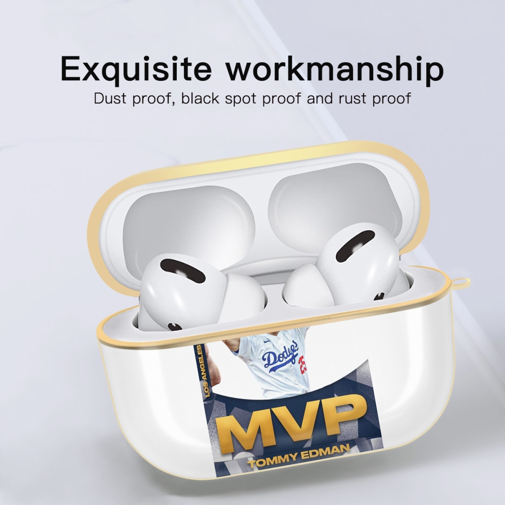  Luxury Gold AirPods Pro Case With Keychain, Flexible PC Material, Full Protection, Precise Cutouts, Anti-Fingerprint, Washable, Durable Design