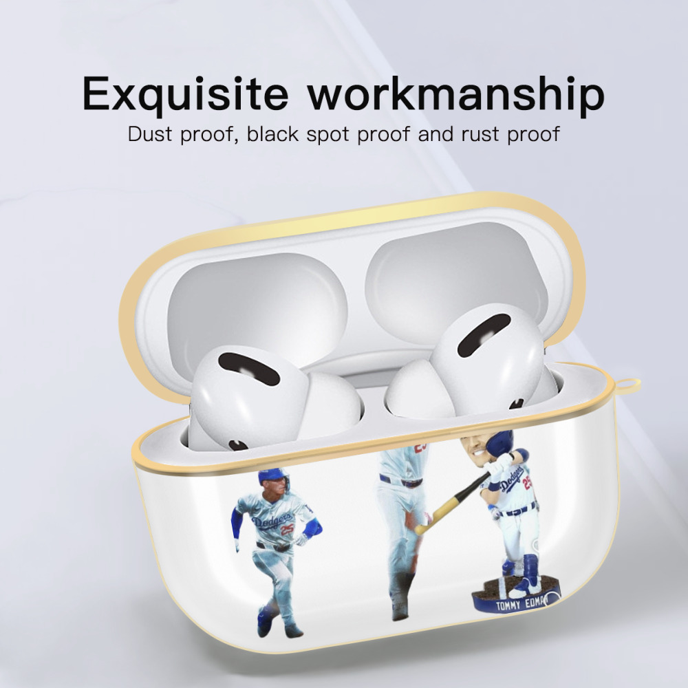  Luxury Gold AirPods Pro Case With Keychain, Flexible PC Material, Full Protection, Precise Cutouts, Anti-Fingerprint, Washable, Durable Design