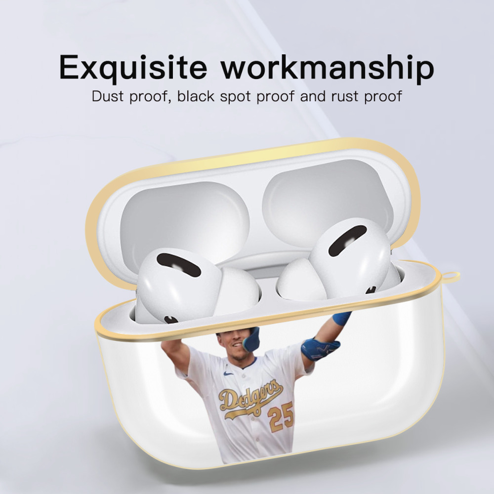  Luxury Gold AirPods Pro Case With Keychain, Flexible PC Material, Full Protection, Precise Cutouts, Anti-Fingerprint, Washable, Durable Design