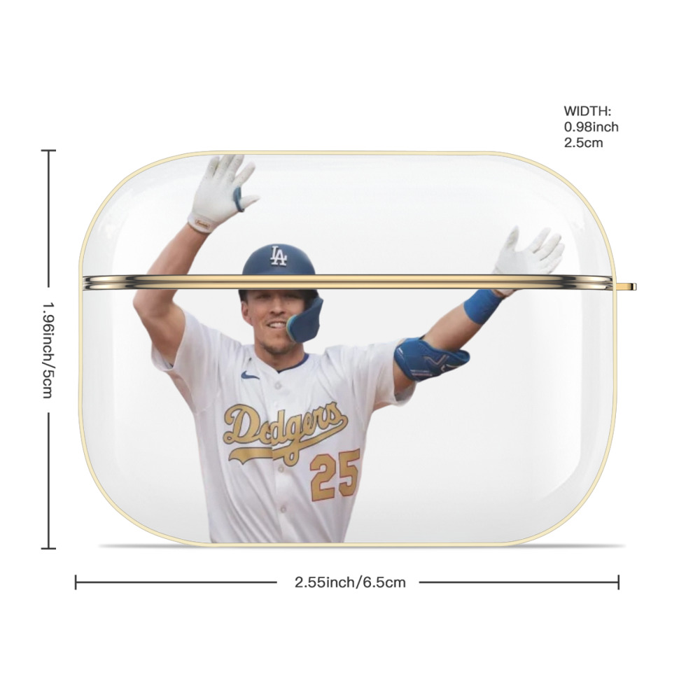  Luxury Gold AirPods Pro Case With Keychain, Flexible PC Material, Full Protection, Precise Cutouts, Anti-Fingerprint, Washable, Durable Design