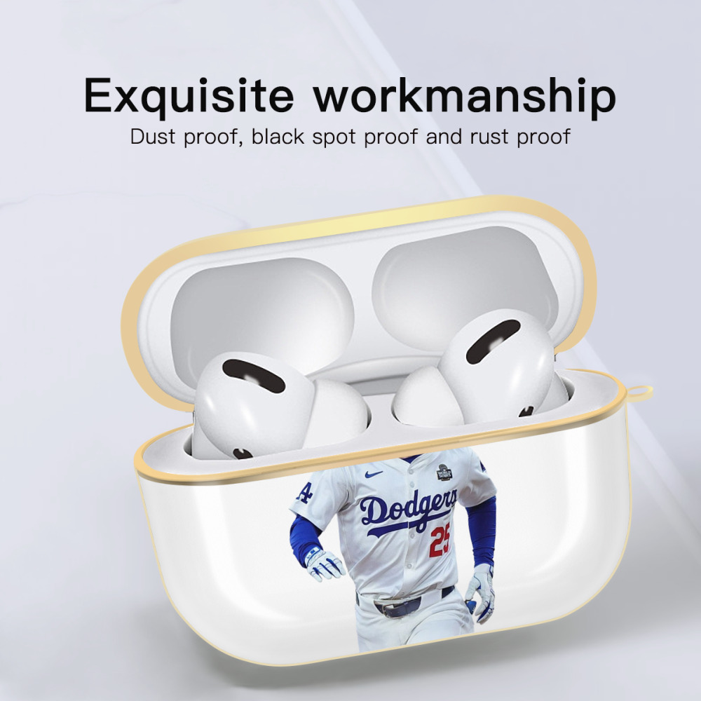  Luxury Gold AirPods Pro Case With Keychain, Flexible PC Material, Full Protection, Precise Cutouts, Anti-Fingerprint, Washable, Durable Design