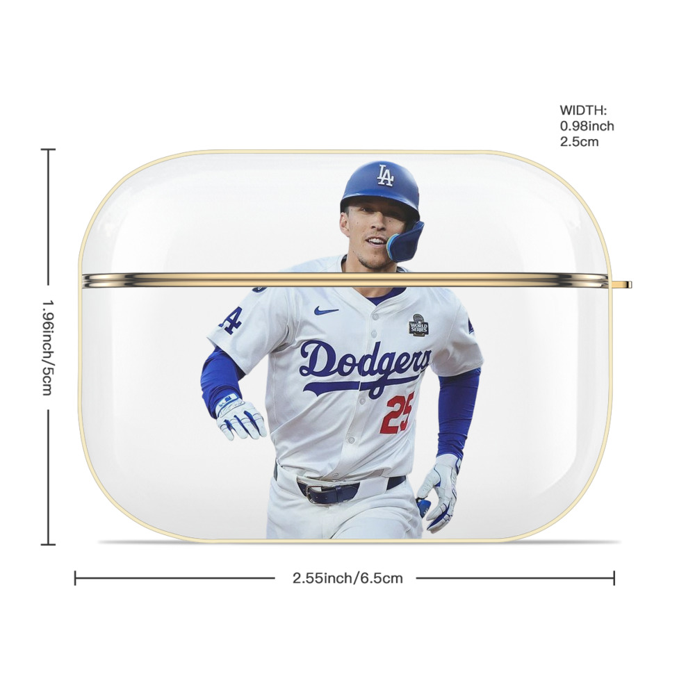  Luxury Gold AirPods Pro Case With Keychain, Flexible PC Material, Full Protection, Precise Cutouts, Anti-Fingerprint, Washable, Durable Design