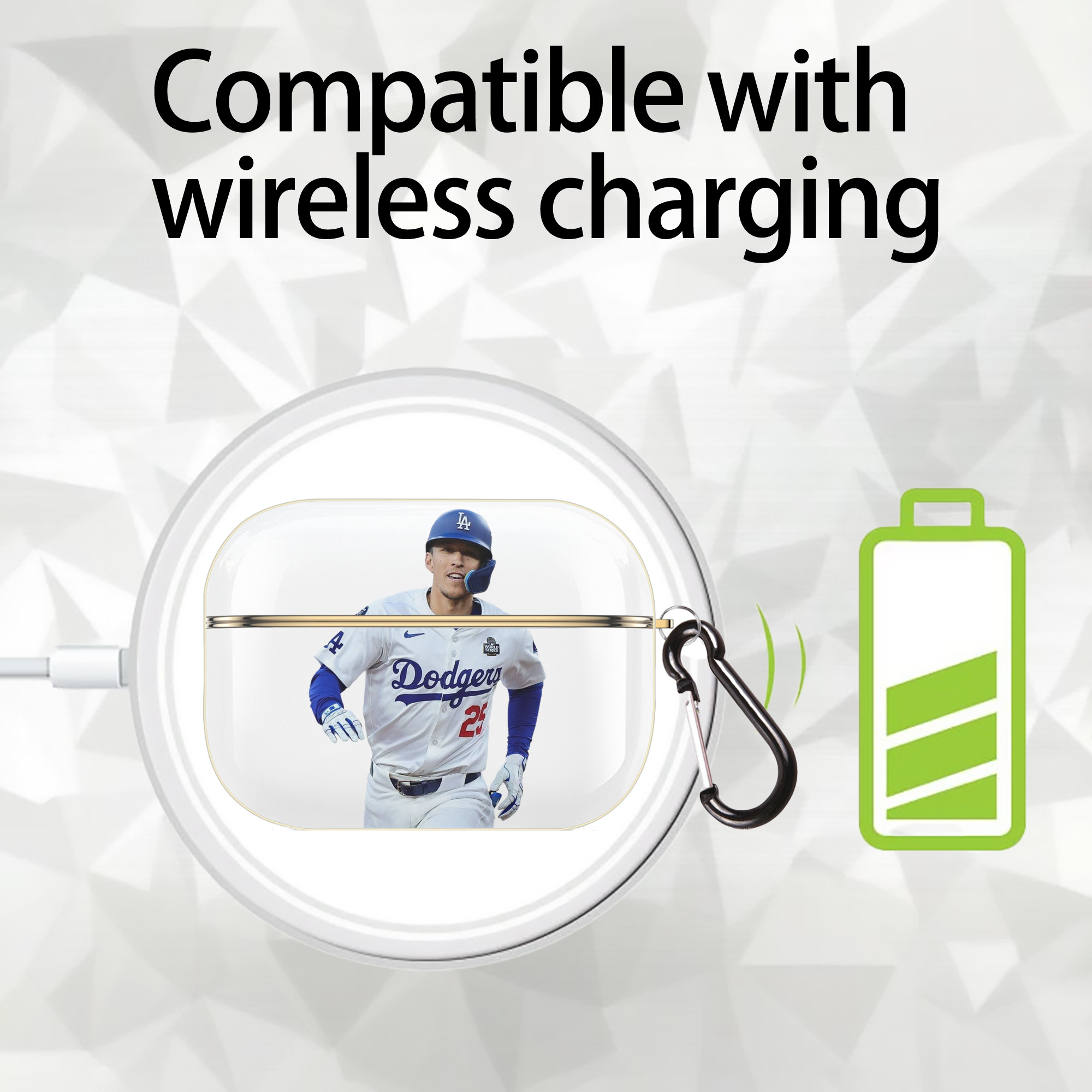  Luxury Gold AirPods Pro Case With Keychain, Flexible PC Material, Full Protection, Precise Cutouts, Anti-Fingerprint, Washable, Durable Design