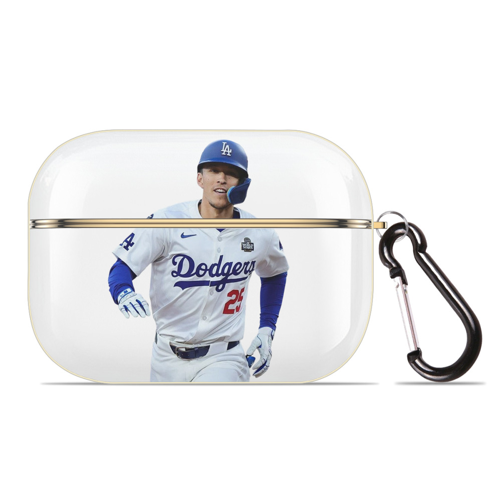  Luxury Gold AirPods Pro Case With Keychain, Flexible PC Material, Full Protection, Precise Cutouts, Anti-Fingerprint, Washable, Durable Design