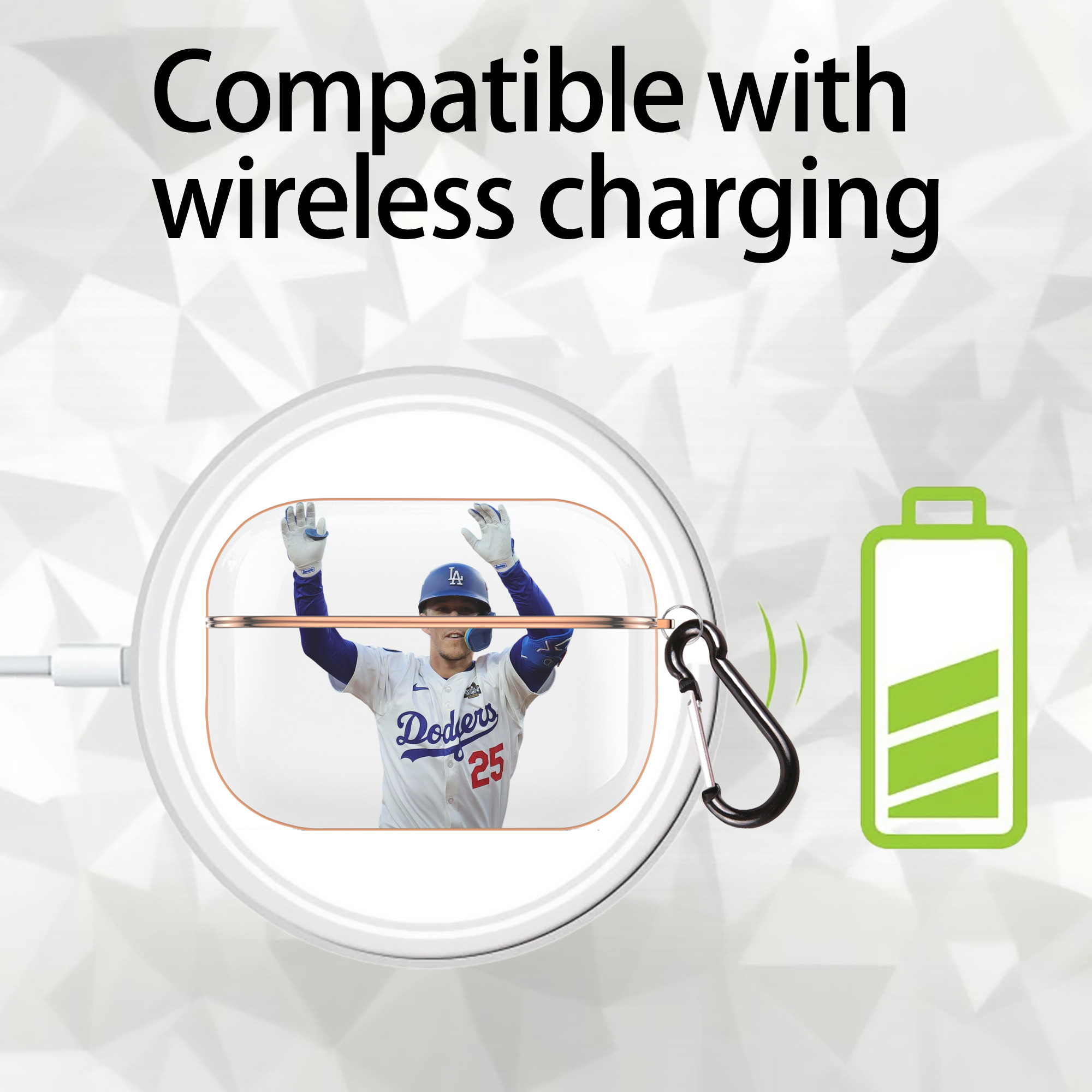  AirPods Pro Protective Case Rose Gold, Flexible PC Material, Precise Fit, Anti-Slip Cover, Full Protection, Fingerprint Resistant, Washable With Keychain