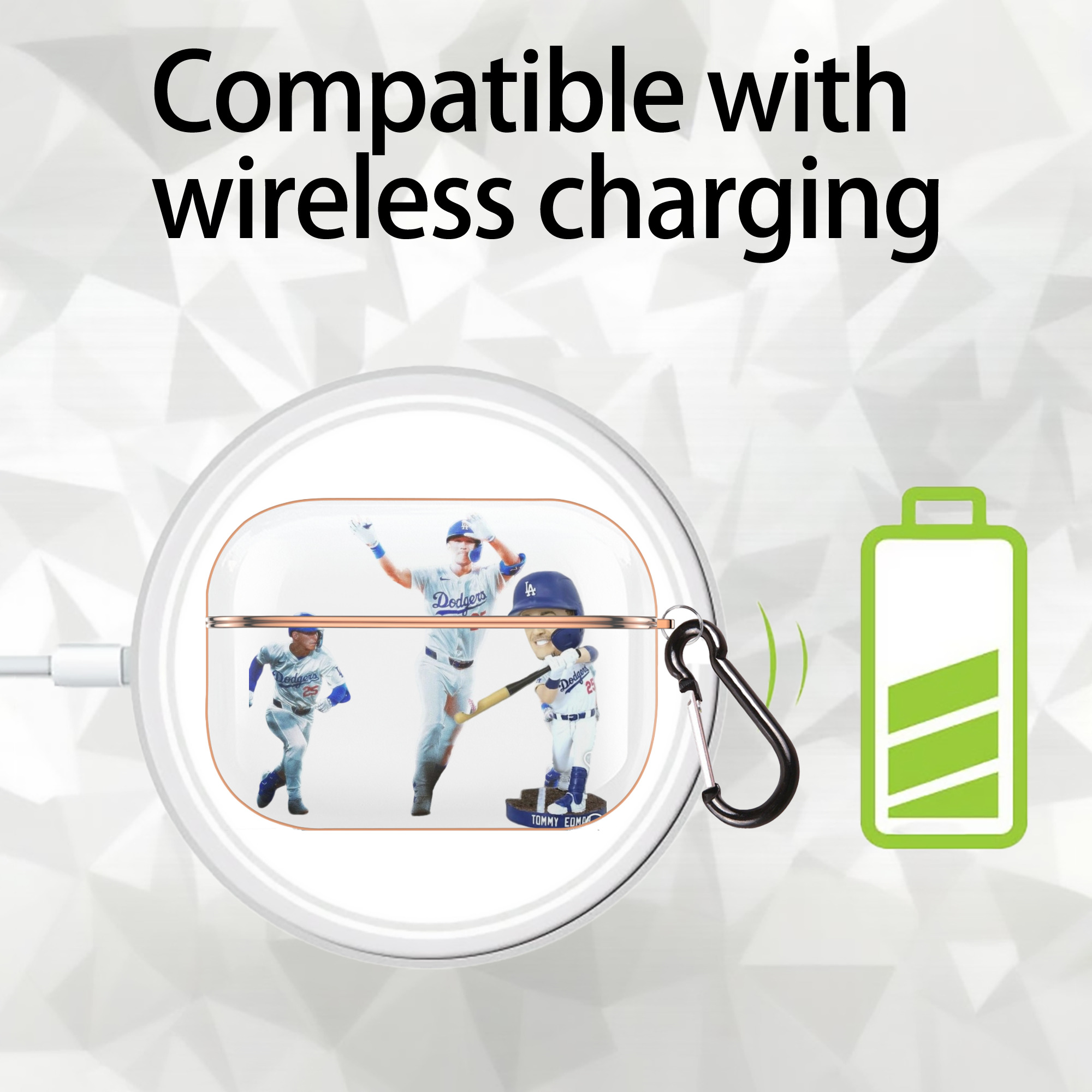  AirPods Pro Protective Case Rose Gold, Flexible PC Material, Precise Fit, Anti-Slip Cover, Full Protection, Fingerprint Resistant, Washable With Keychain