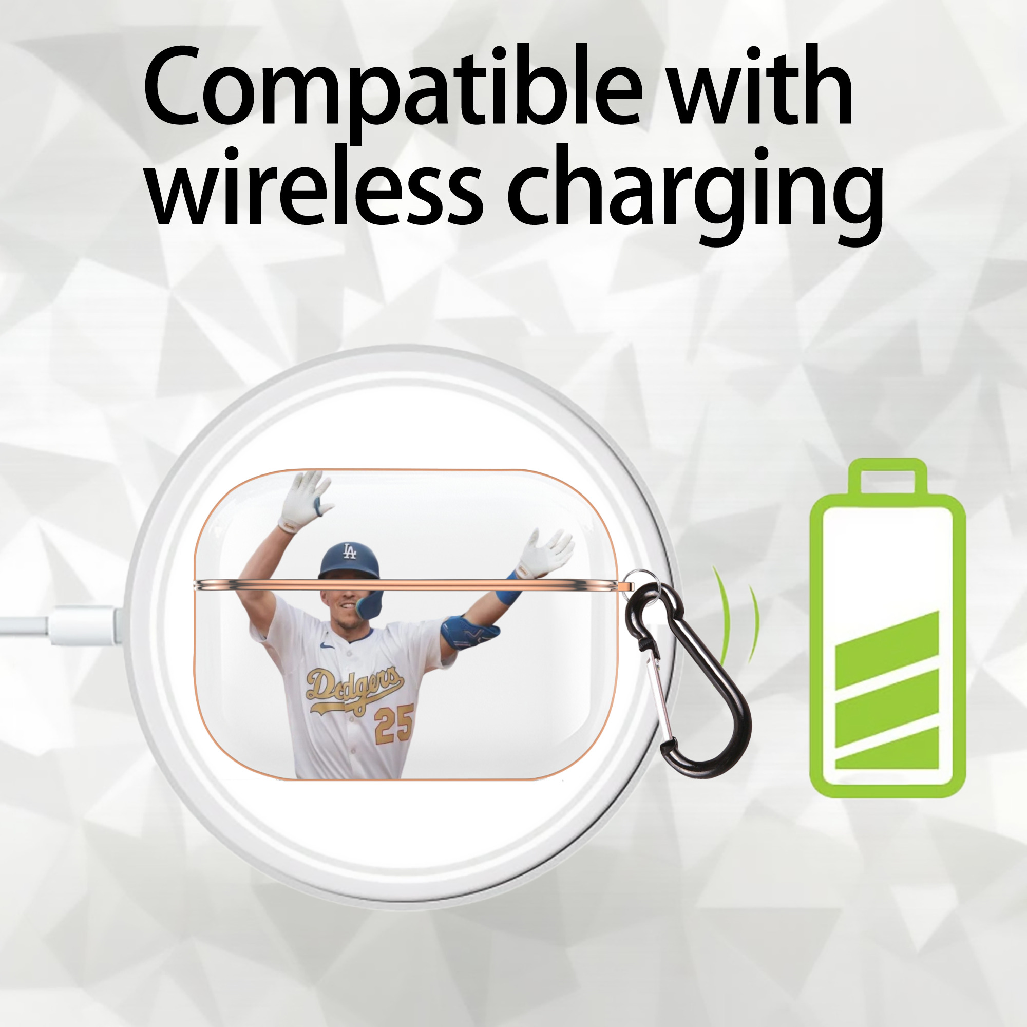  AirPods Pro Protective Case Rose Gold, Flexible PC Material, Precise Fit, Anti-Slip Cover, Full Protection, Fingerprint Resistant, Washable With Keychain