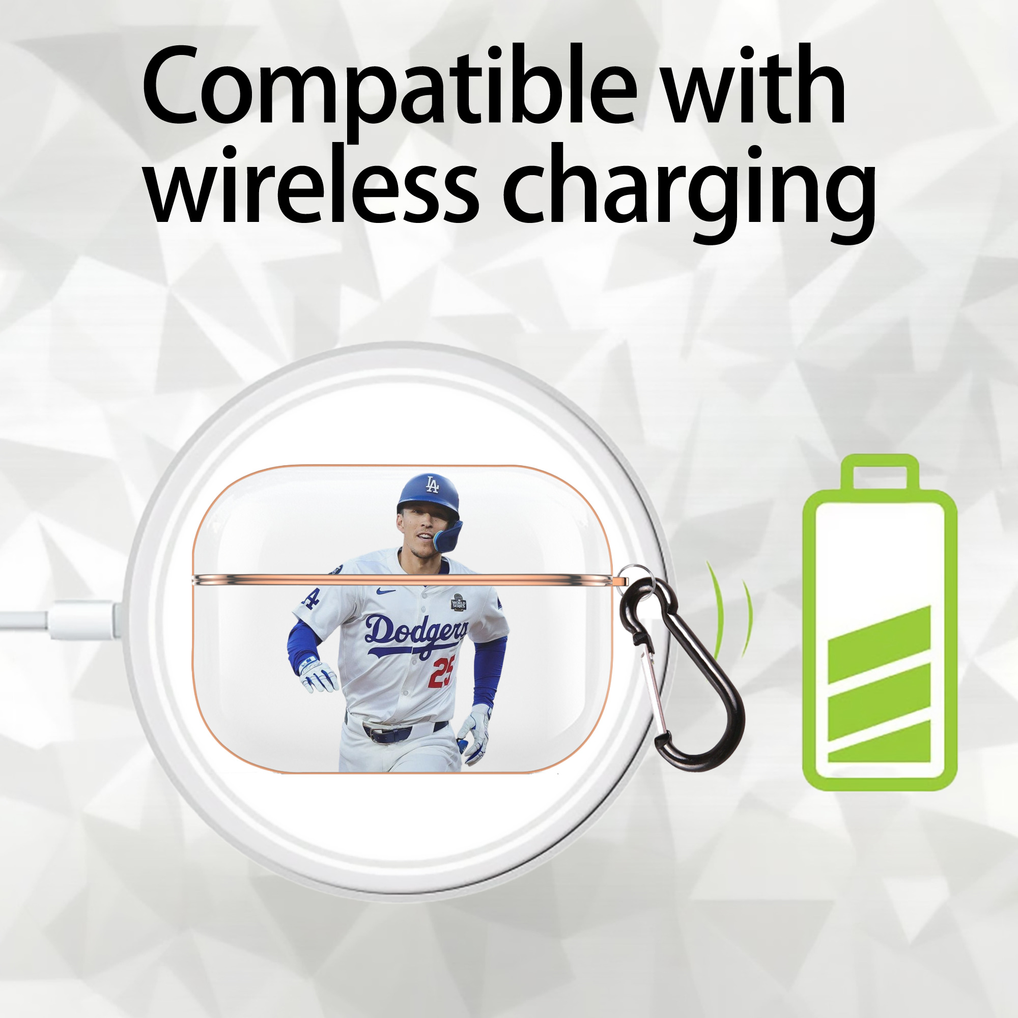  AirPods Pro Protective Case Rose Gold, Flexible PC Material, Precise Fit, Anti-Slip Cover, Full Protection, Fingerprint Resistant, Washable With Keychain