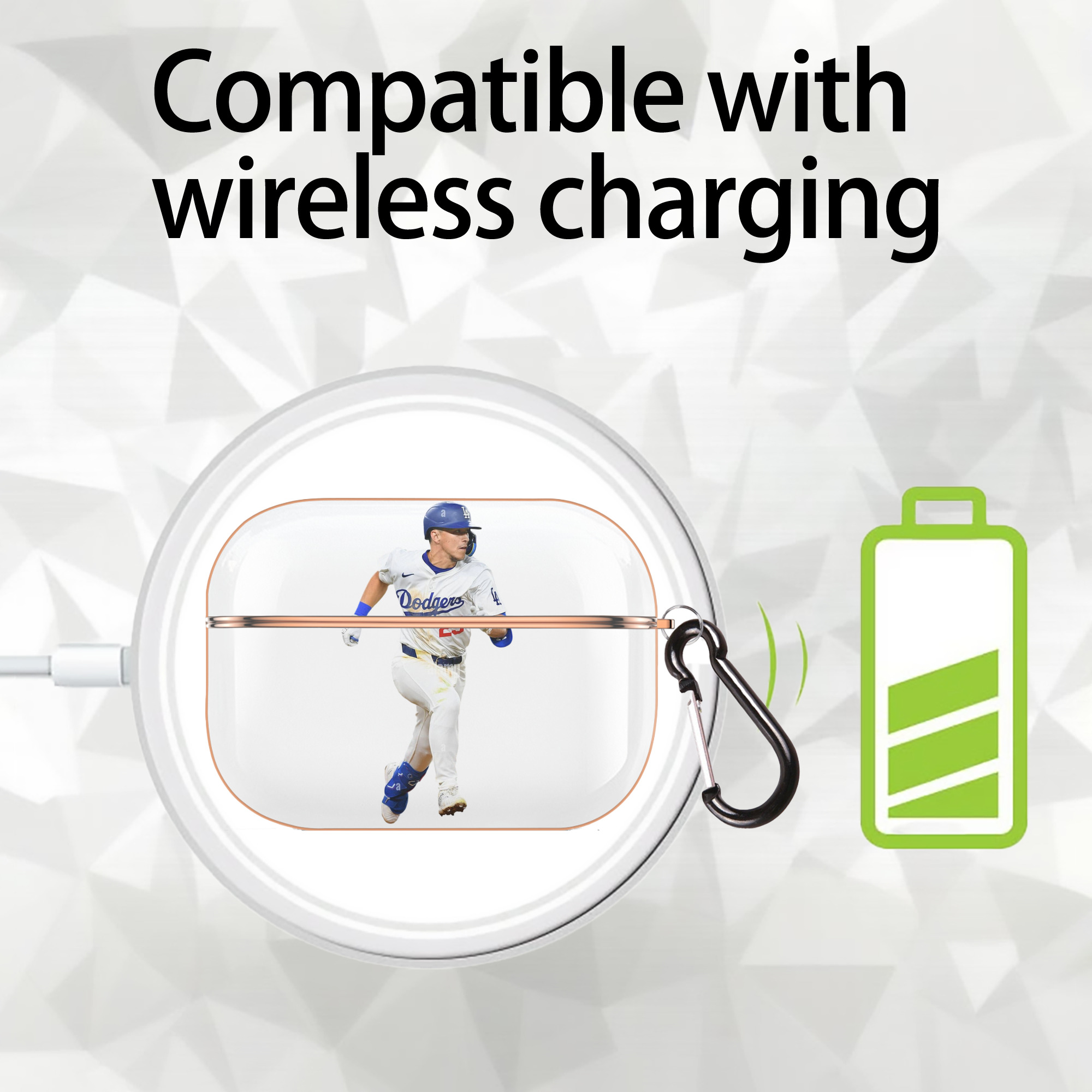  AirPods Pro Protective Case Rose Gold, Flexible PC Material, Precise Fit, Anti-Slip Cover, Full Protection, Fingerprint Resistant, Washable With Keychain