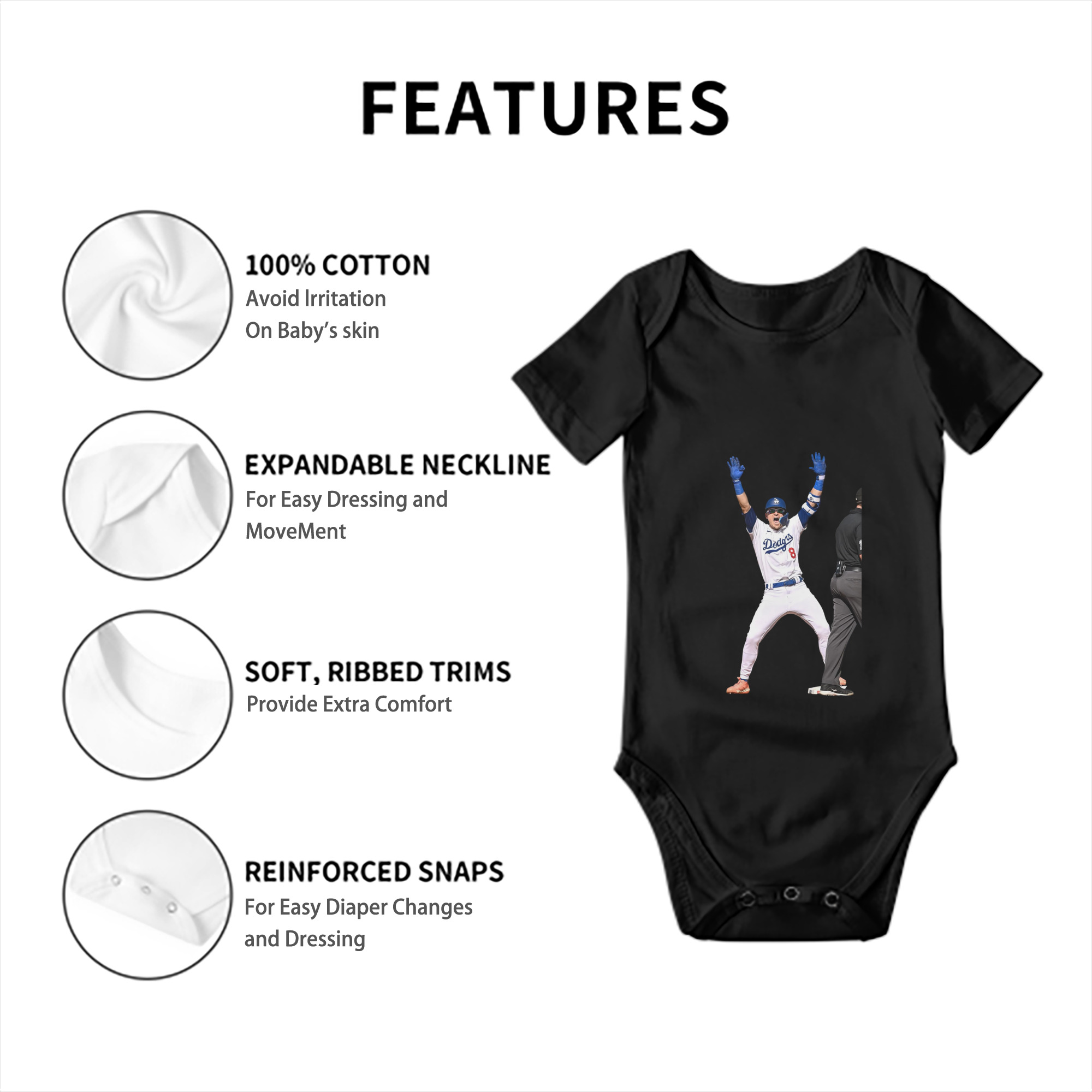  Baby Short Sleeve Romper – 100% Cotton Soft & Breathable Digital Print Onesie With Easy Snap Closure And Envelope Shoulder – Comfortable For Daily Wear & Travel