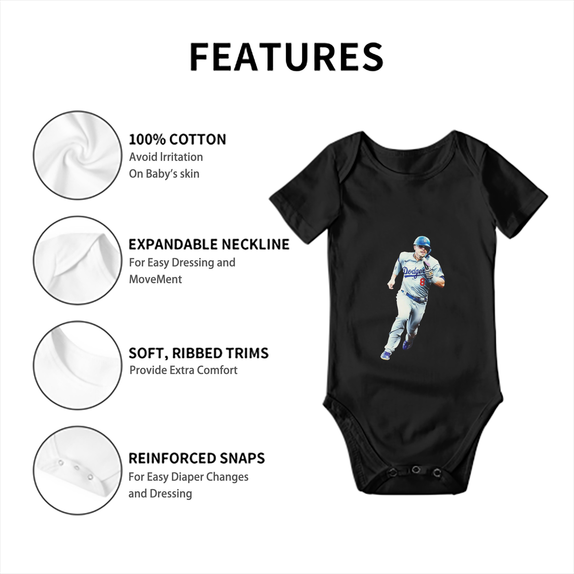  Baby Short Sleeve Romper – 100% Cotton Soft & Breathable Digital Print Onesie With Easy Snap Closure And Envelope Shoulder – Comfortable For Daily Wear & Travel