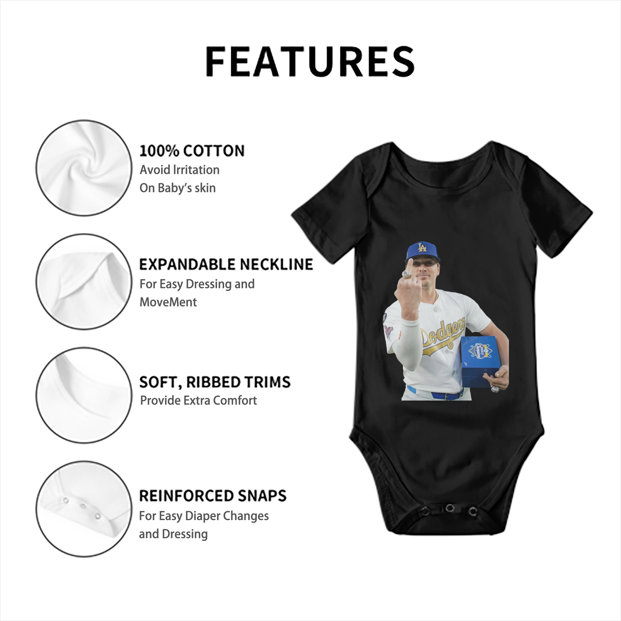  Baby Short Sleeve Romper – 100% Cotton Soft & Breathable Digital Print Onesie With Easy Snap Closure And Envelope Shoulder – Comfortable For Daily Wear & Travel